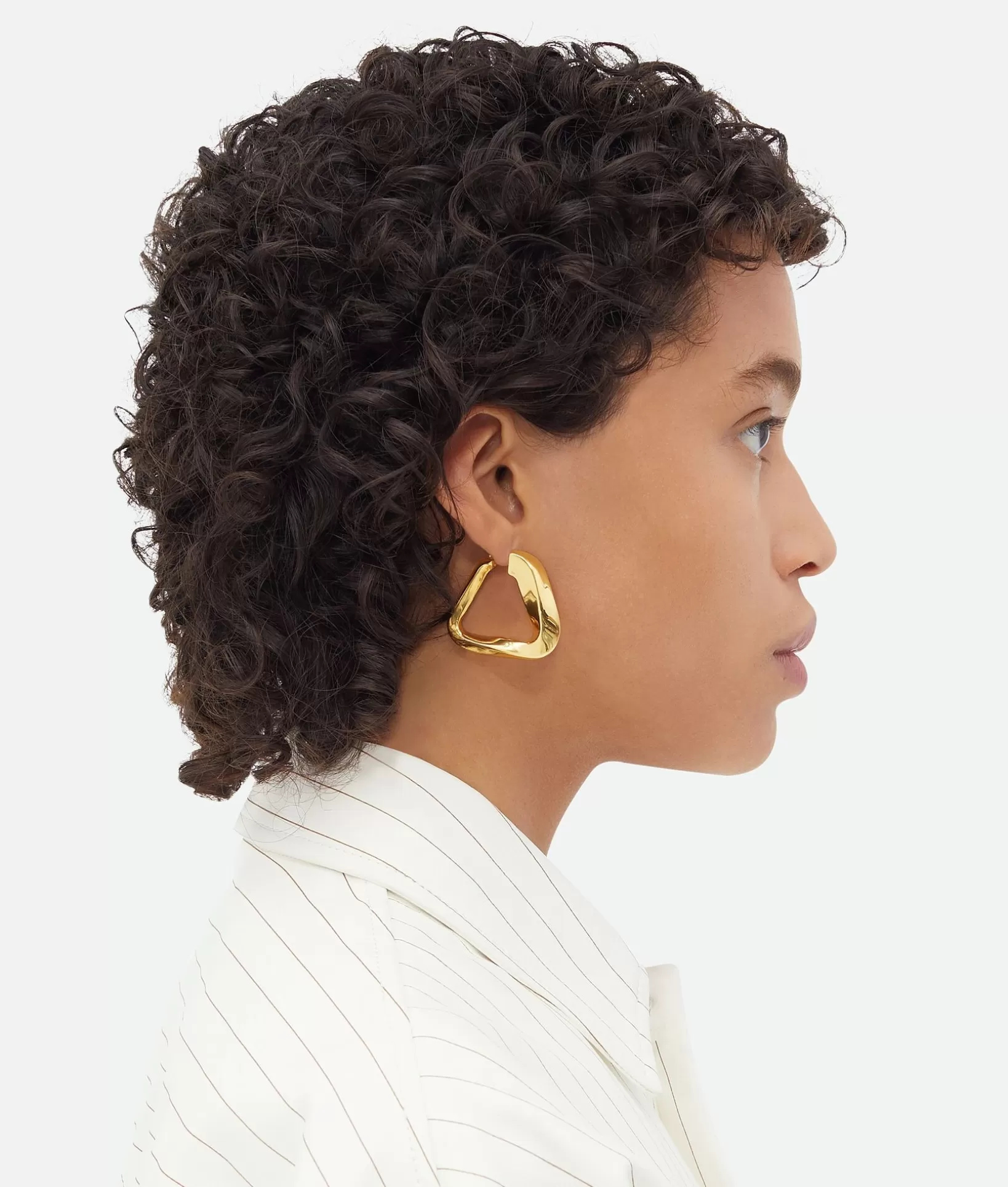 Earrings>Bottega Veneta Large Twist Triangle Hoop Earrings Yellow gold