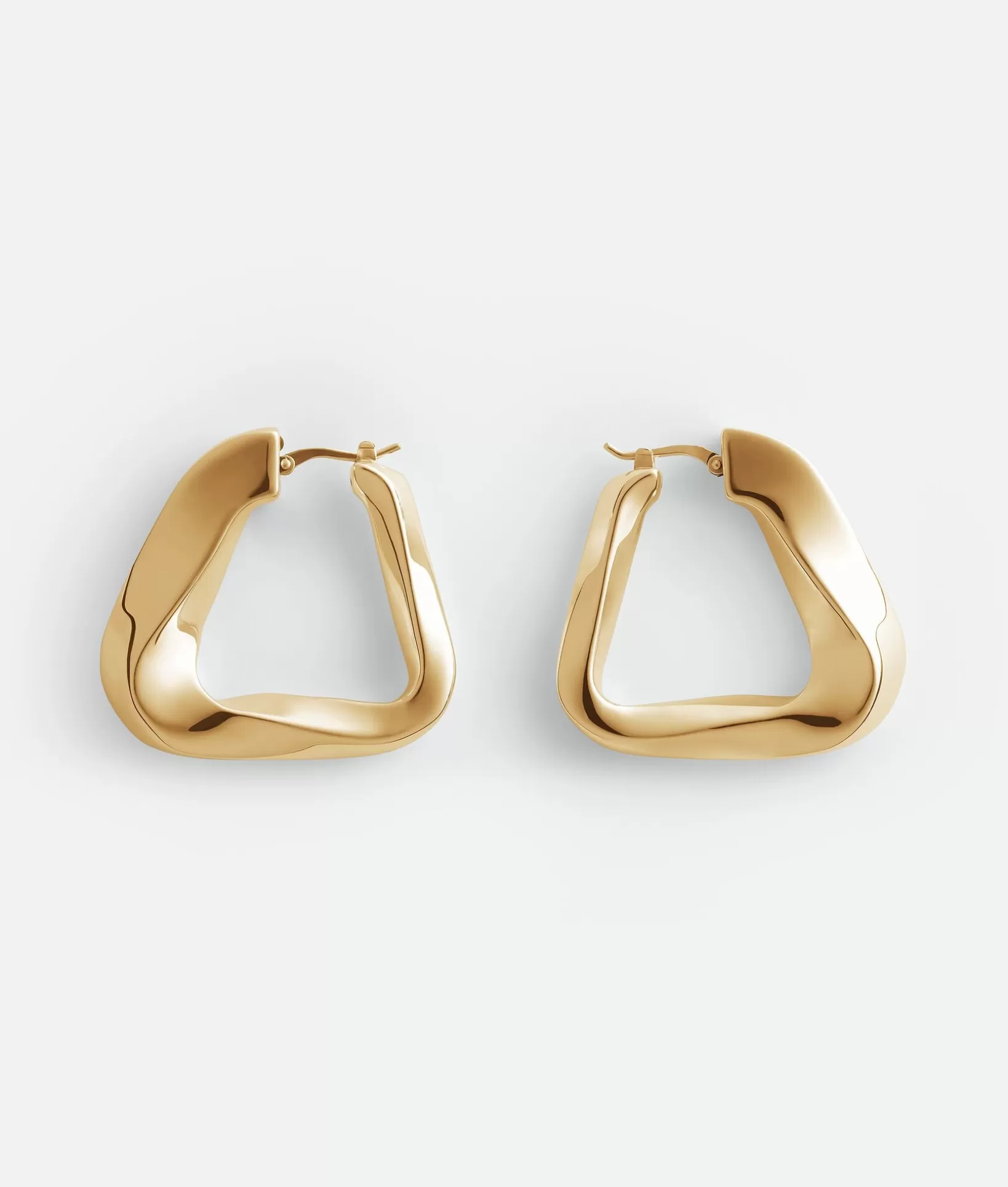 Earrings>Bottega Veneta Large Twist Triangle Hoop Earrings Yellow gold