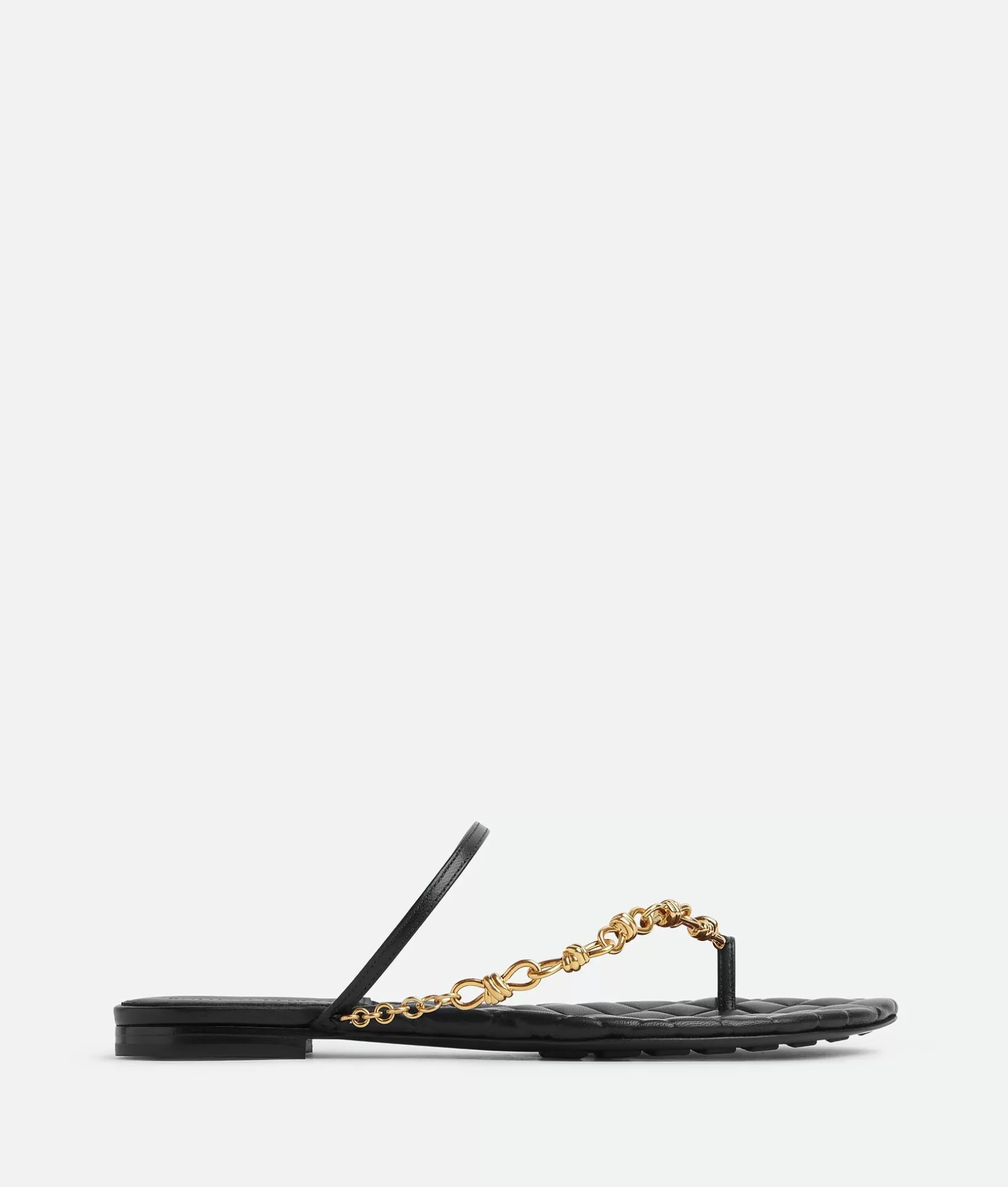 Sandals>Bottega Veneta Leaf Flat Sandal Black