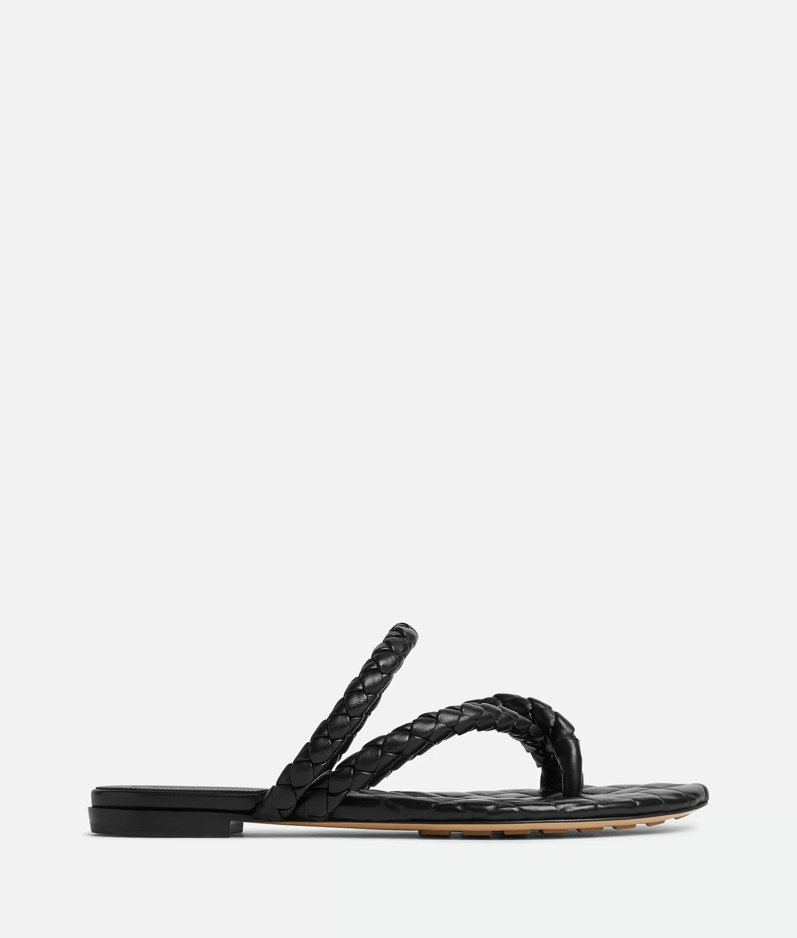 Sandals>Bottega Veneta Leaf Flat Sandal Black