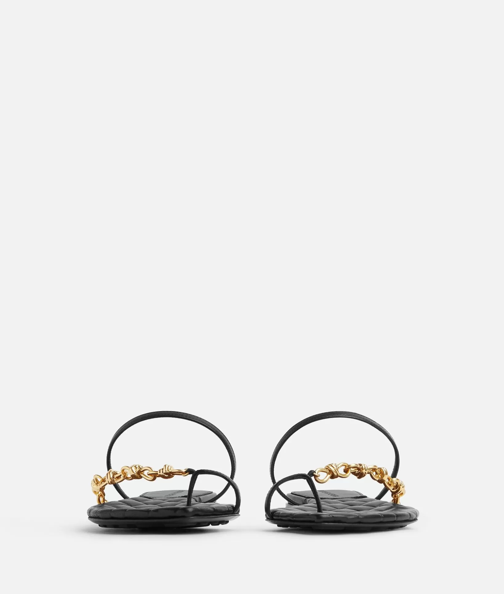 Sandals>Bottega Veneta Leaf Flat Sandal Black