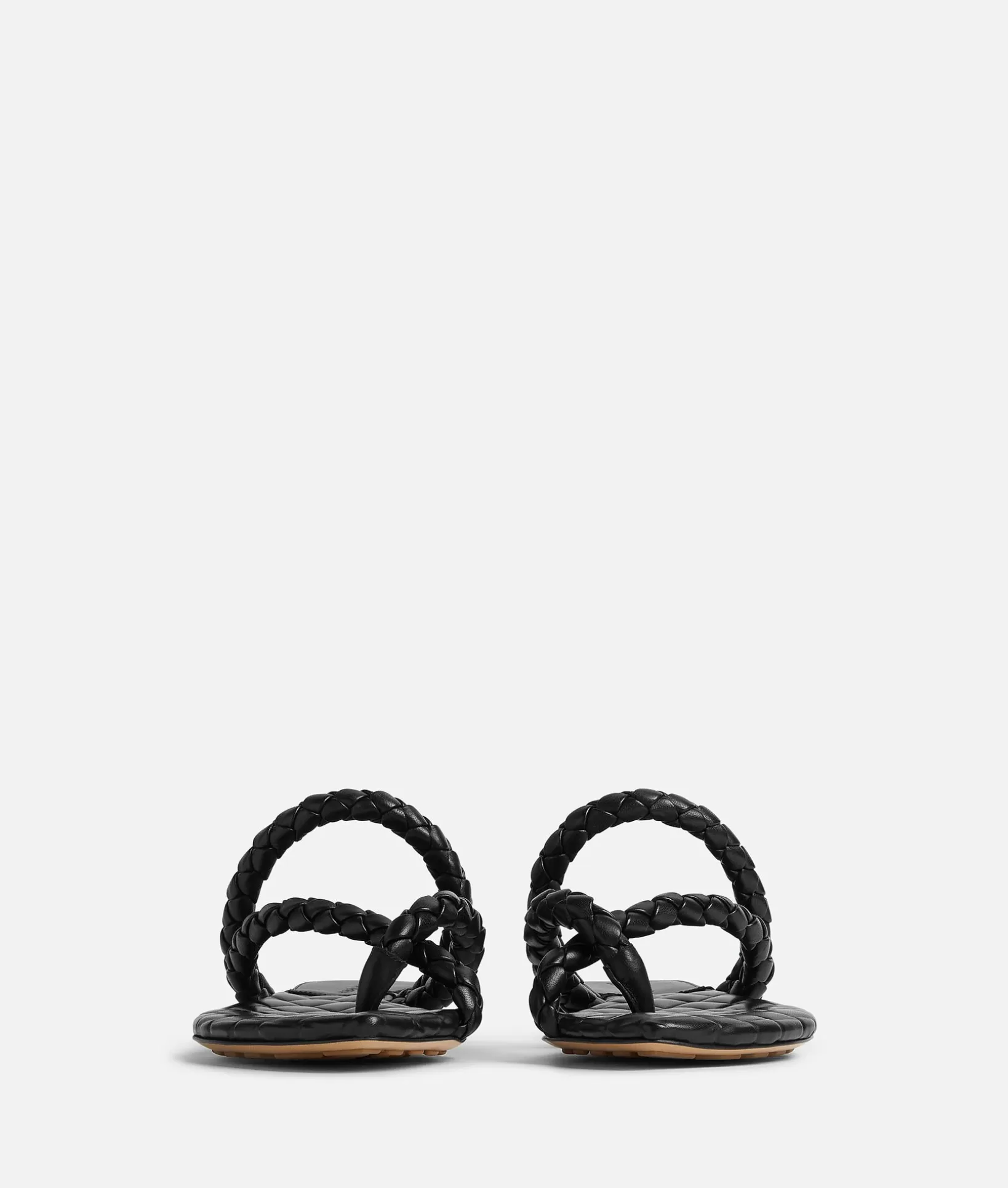 Sandals>Bottega Veneta Leaf Flat Sandal Black