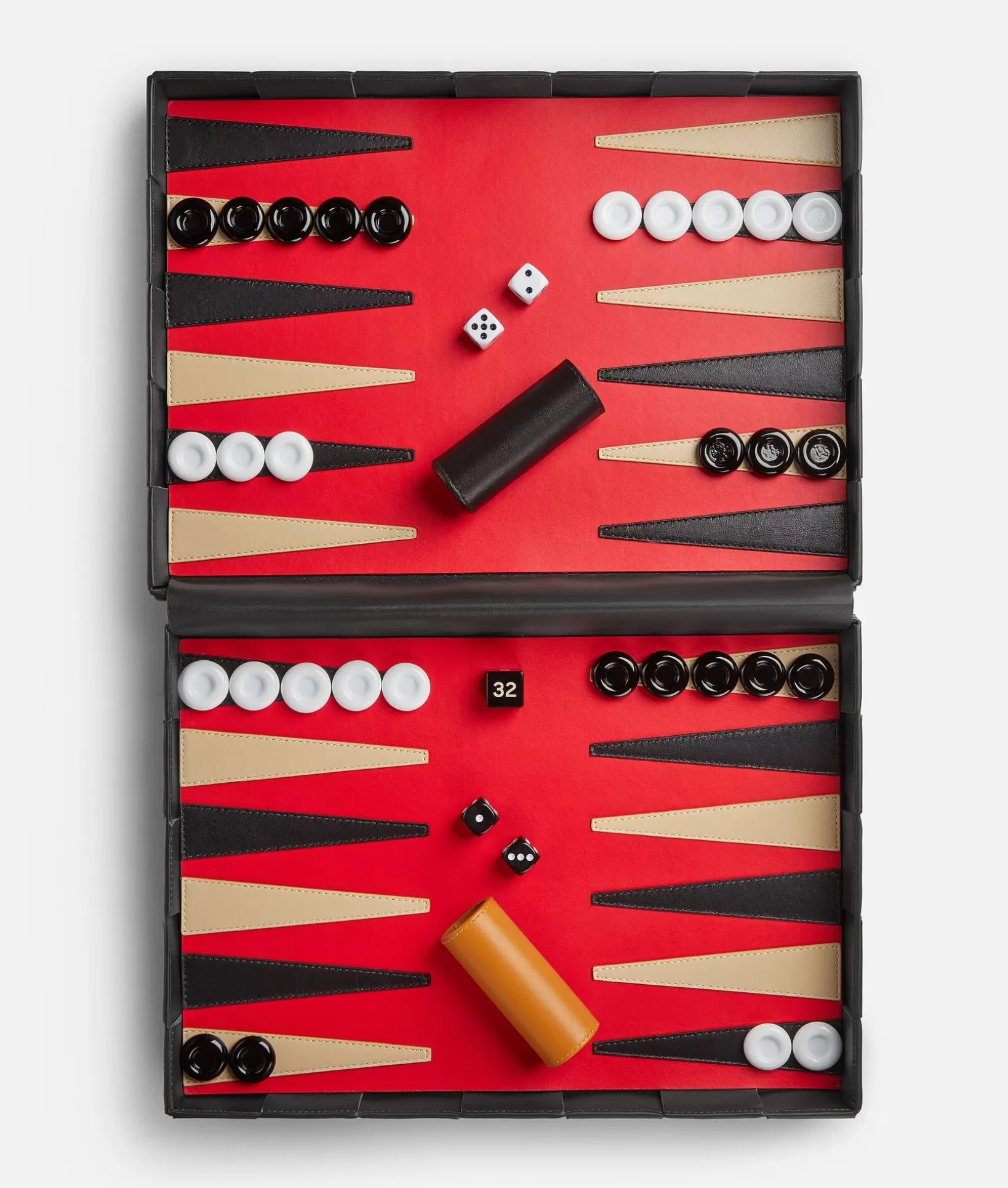 Games>Bottega Veneta Leather Backgammon Fondant / Red stone