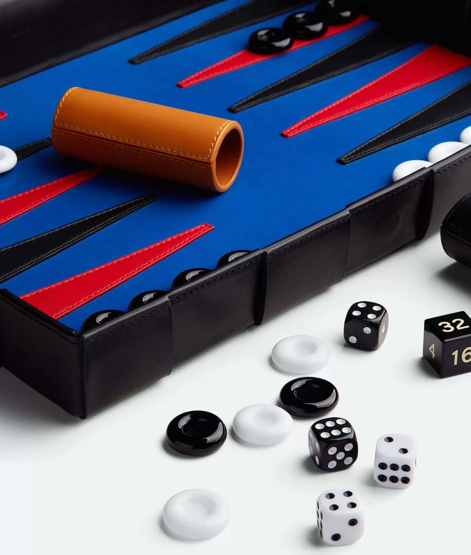 Games>Bottega Veneta Leather Backgammon Black / Blue