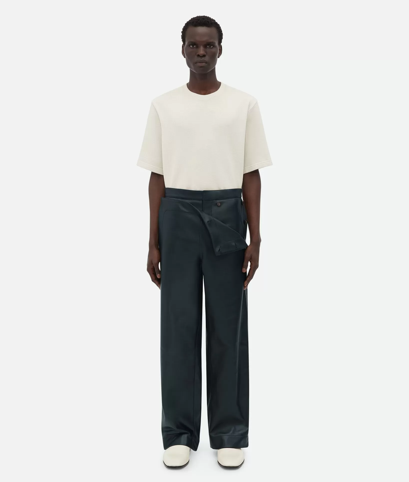 Trousers And Shorts | Leather>Bottega Veneta Leather Sailor Trousers Shadow