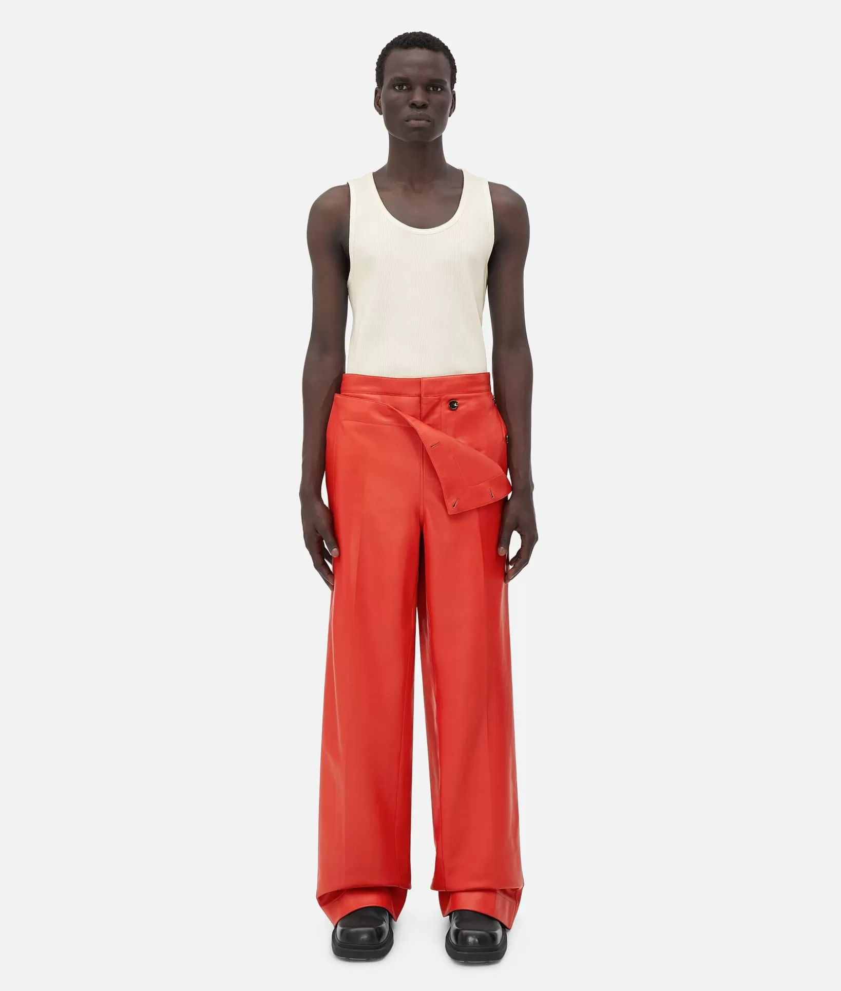 Trousers And Shorts | Leather>Bottega Veneta Leather Sailor Trousers Tulip