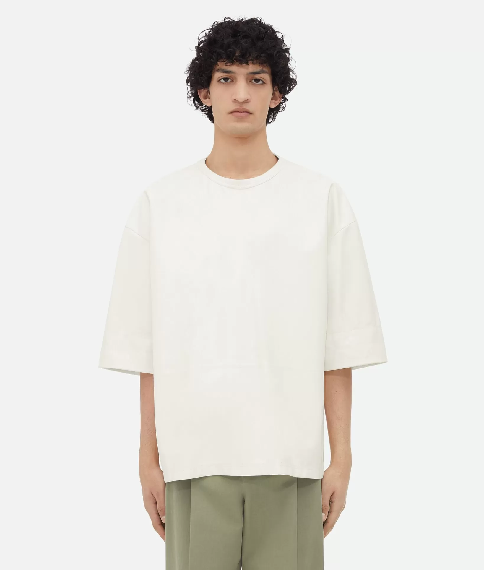 T-Shirts | Leather>Bottega Veneta Leather T-Shirt White