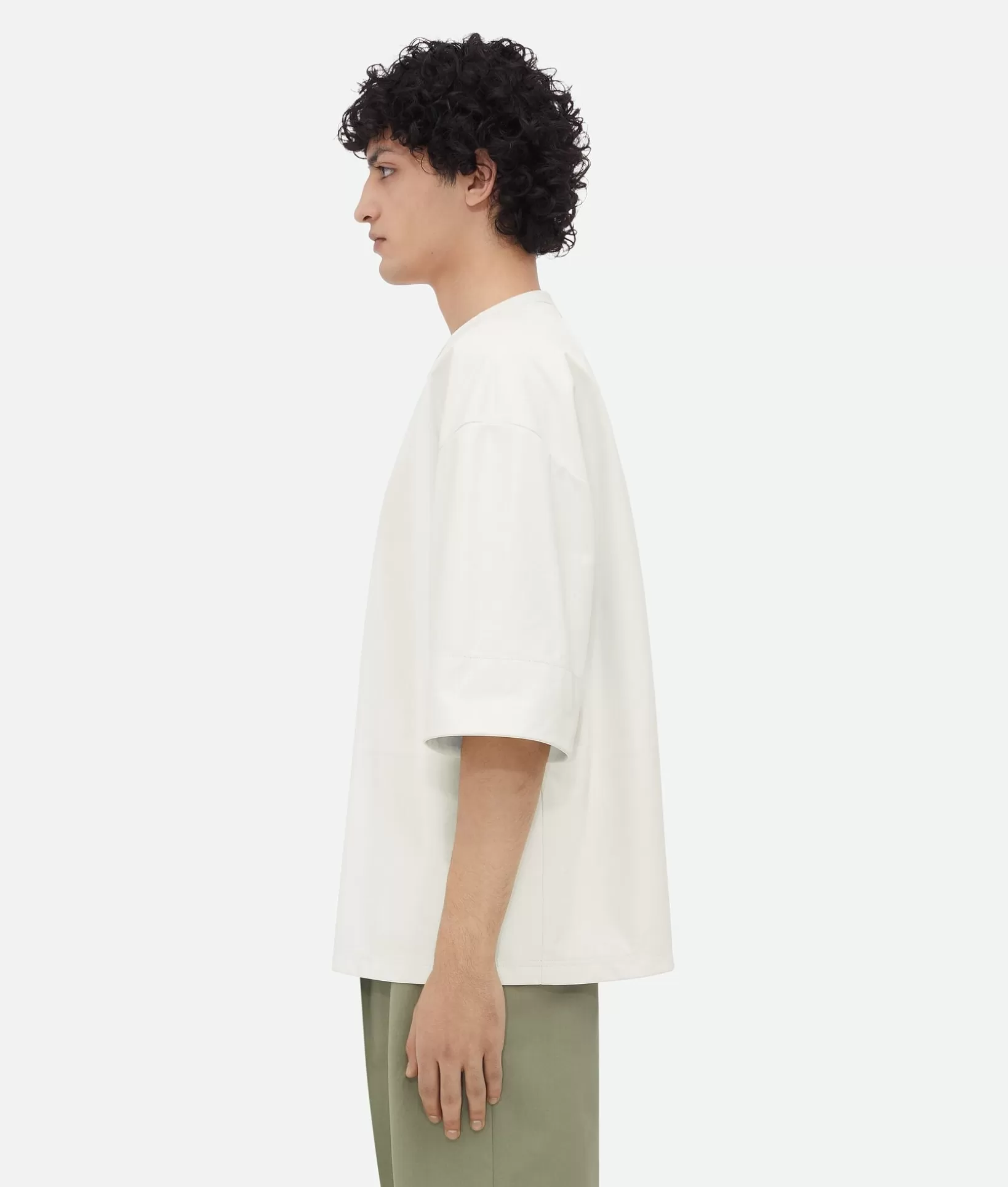 T-Shirts | Leather>Bottega Veneta Leather T-Shirt White