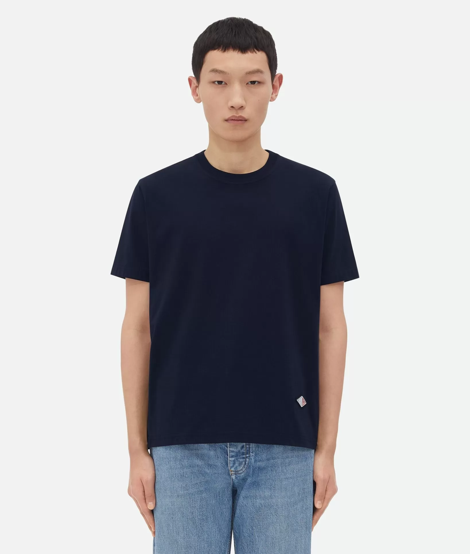 T-Shirts>Bottega Veneta Light Cotton Jersey T-Shirt Navy