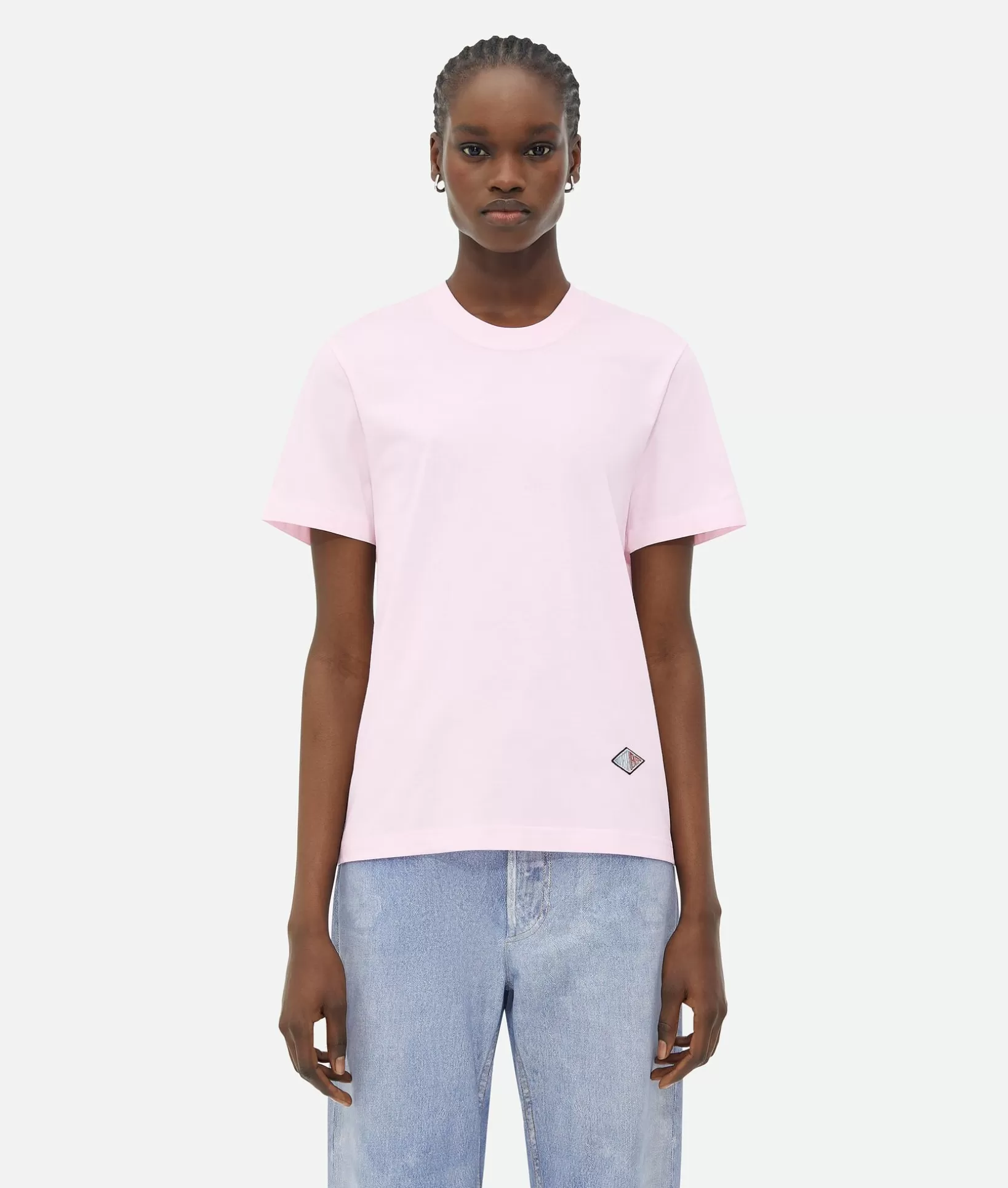 Tops And T-Shirts>Bottega Veneta Light Cotton Jersey T-Shirt Rosewater