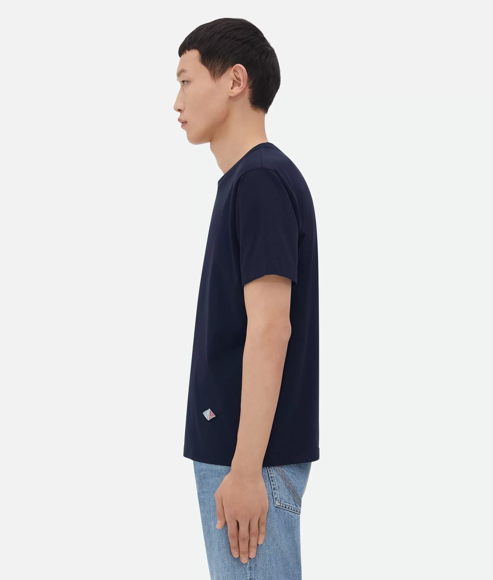 T-Shirts>Bottega Veneta Light Cotton Jersey T-Shirt Navy