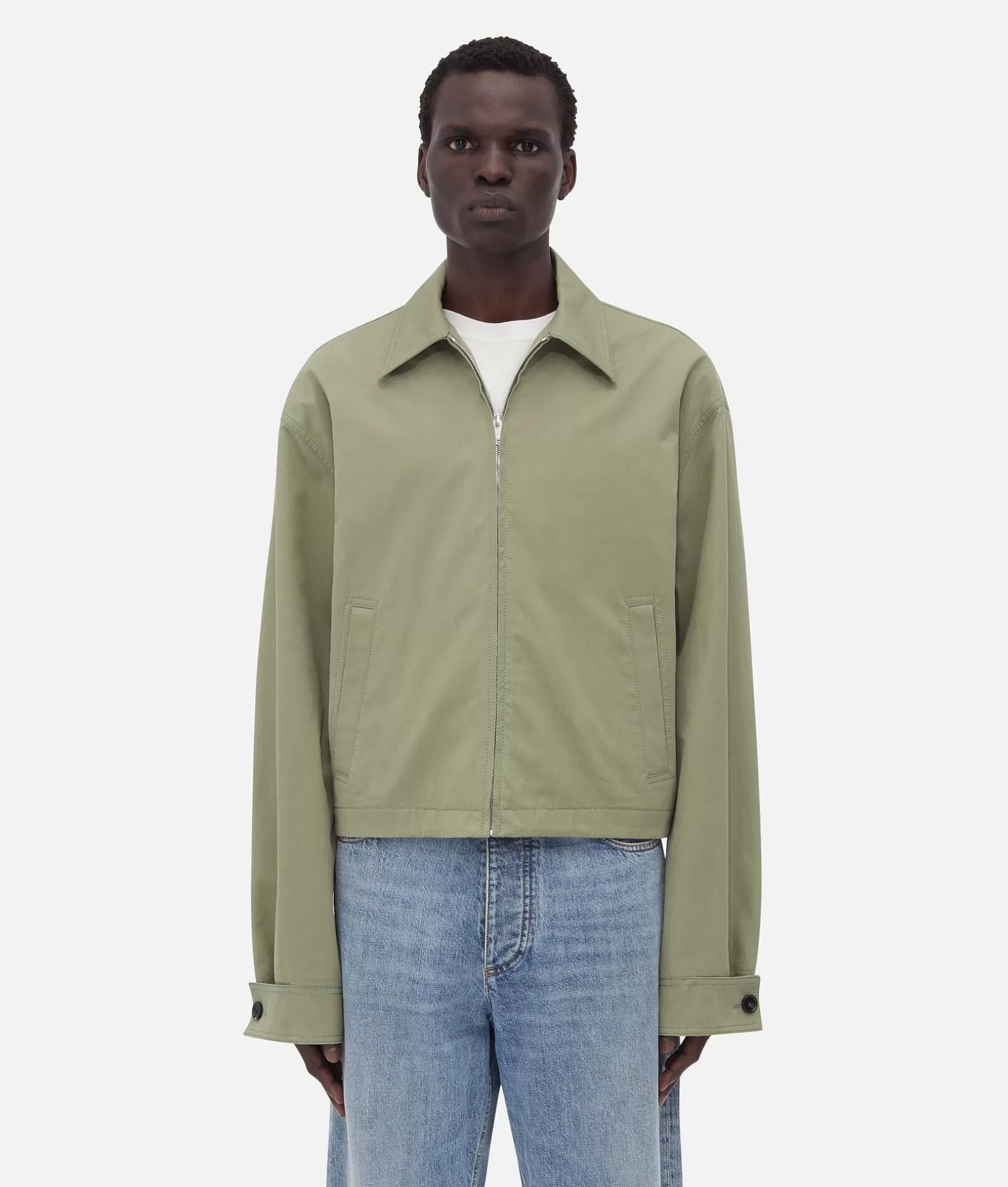 Coats>Bottega Veneta Light Cotton Twill Blouson Juniper