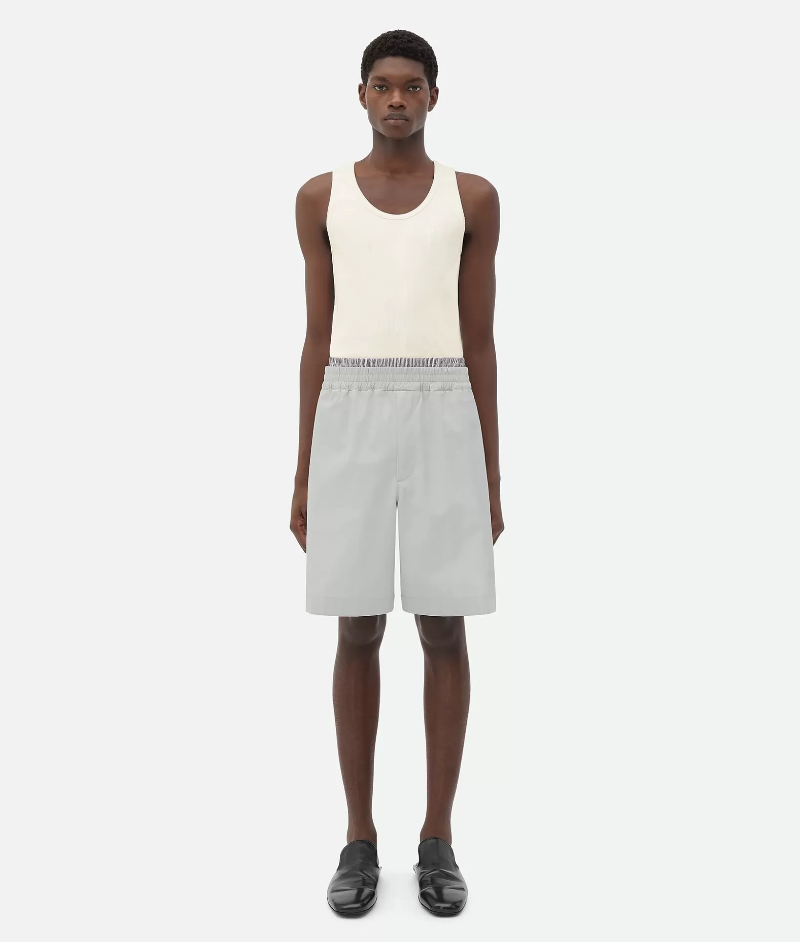 Trousers And Shorts>Bottega Veneta Light Cotton Twill Shorts Cloud