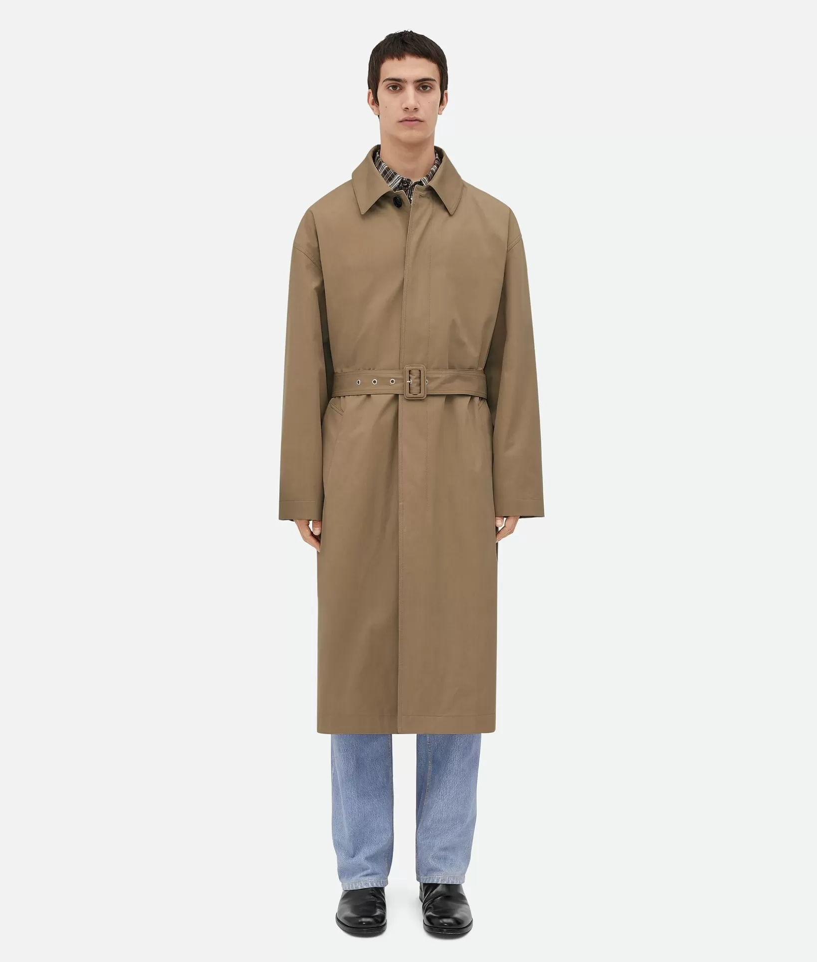 Coats>Bottega Veneta Light Cotton Twill Trench Coat Desert taupe