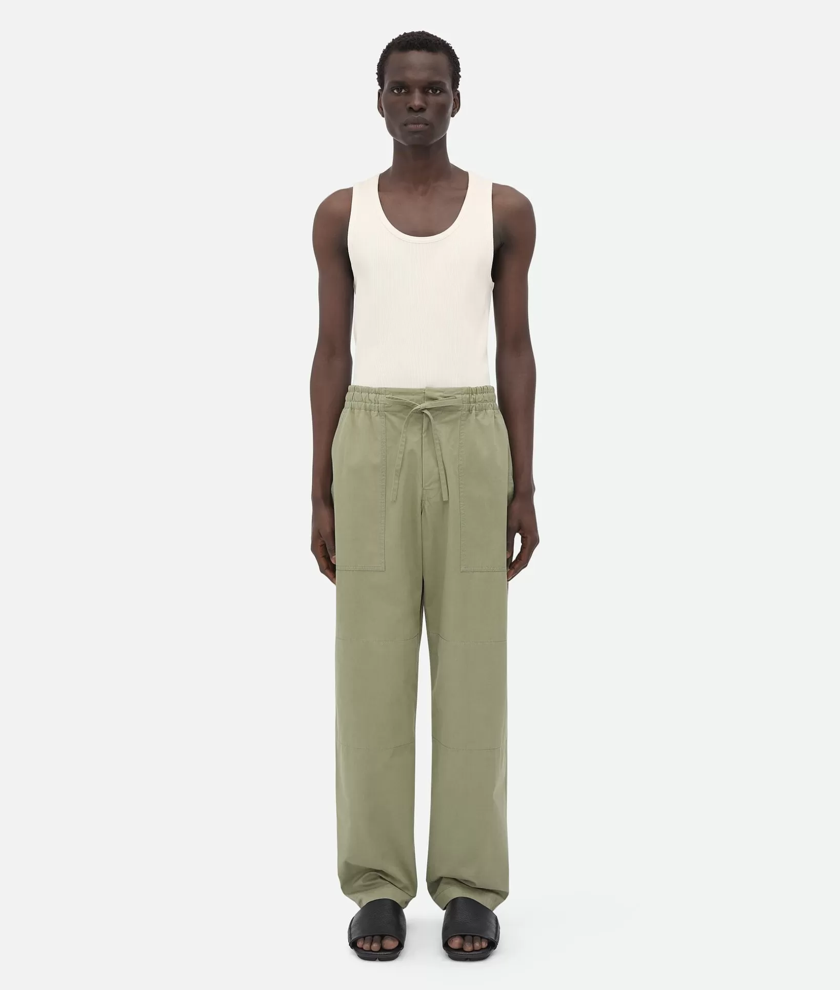 Trousers And Shorts>Bottega Veneta Light Cotton Twill Trousers Juniper