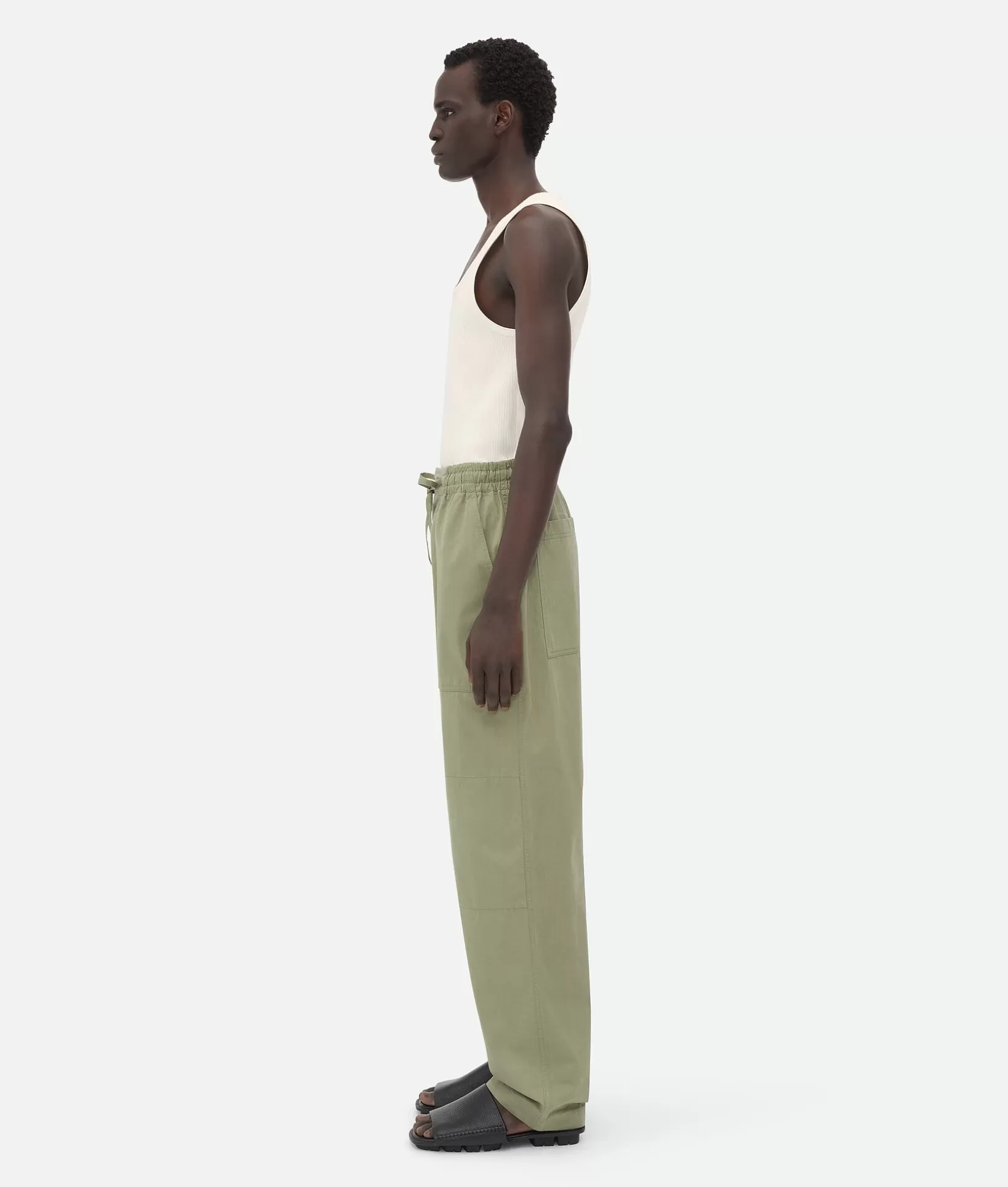 Trousers And Shorts>Bottega Veneta Light Cotton Twill Trousers Juniper