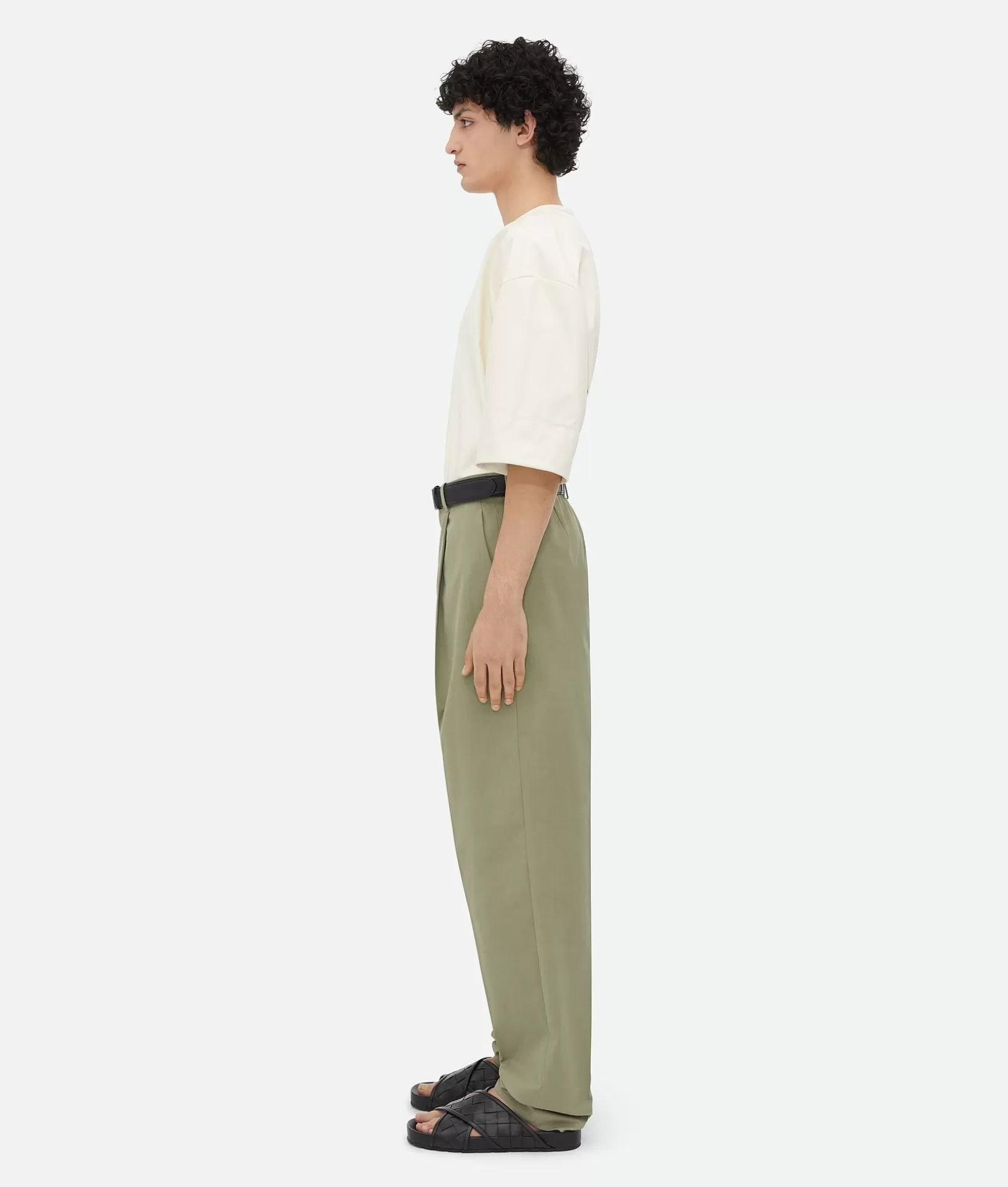 Trousers And Shorts>Bottega Veneta Light Cotton Twill Trousers Juniper