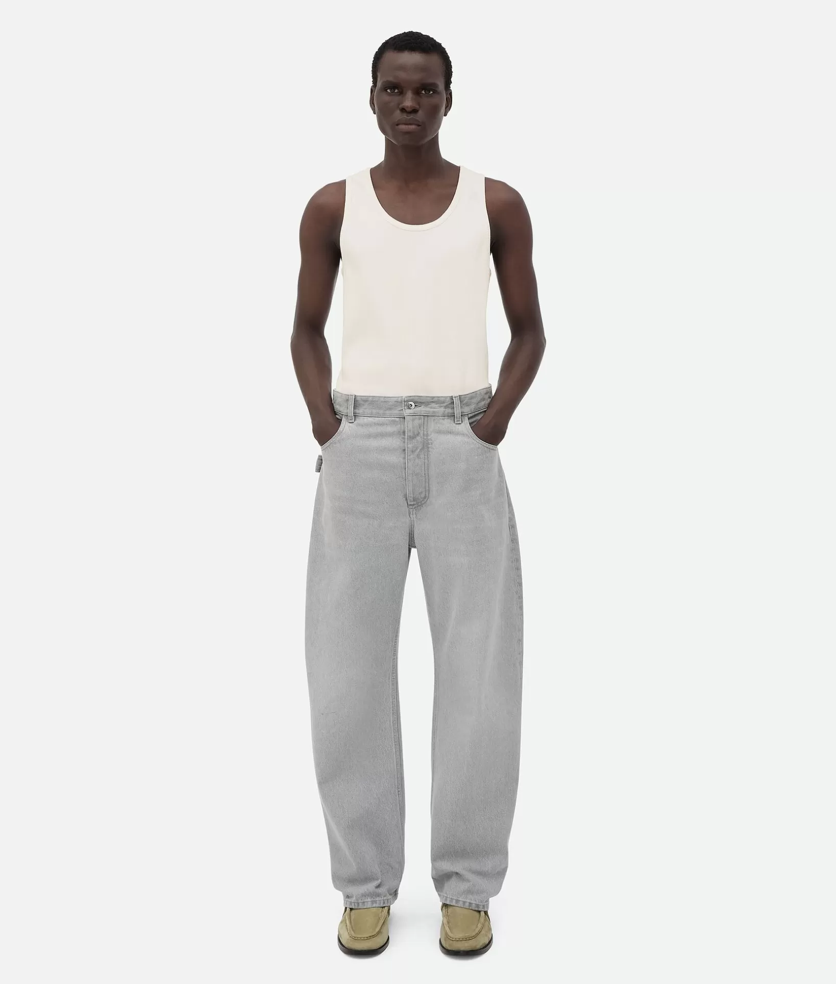 Denim>Bottega Veneta Washed Wide Leg Denim Light grey