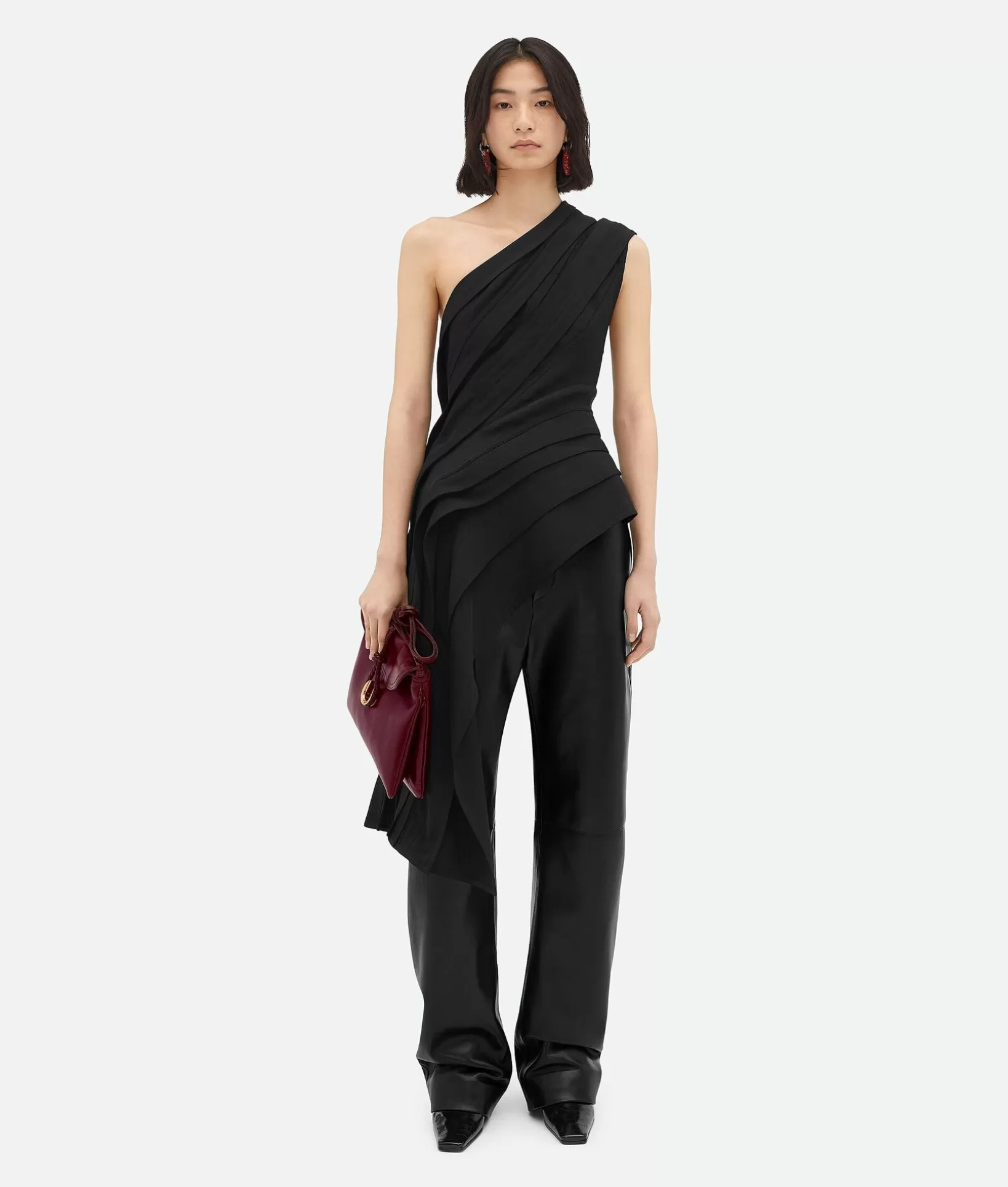 Tops And T-Shirts | Shirts>Bottega Veneta Light Stretch Viscose Top Black