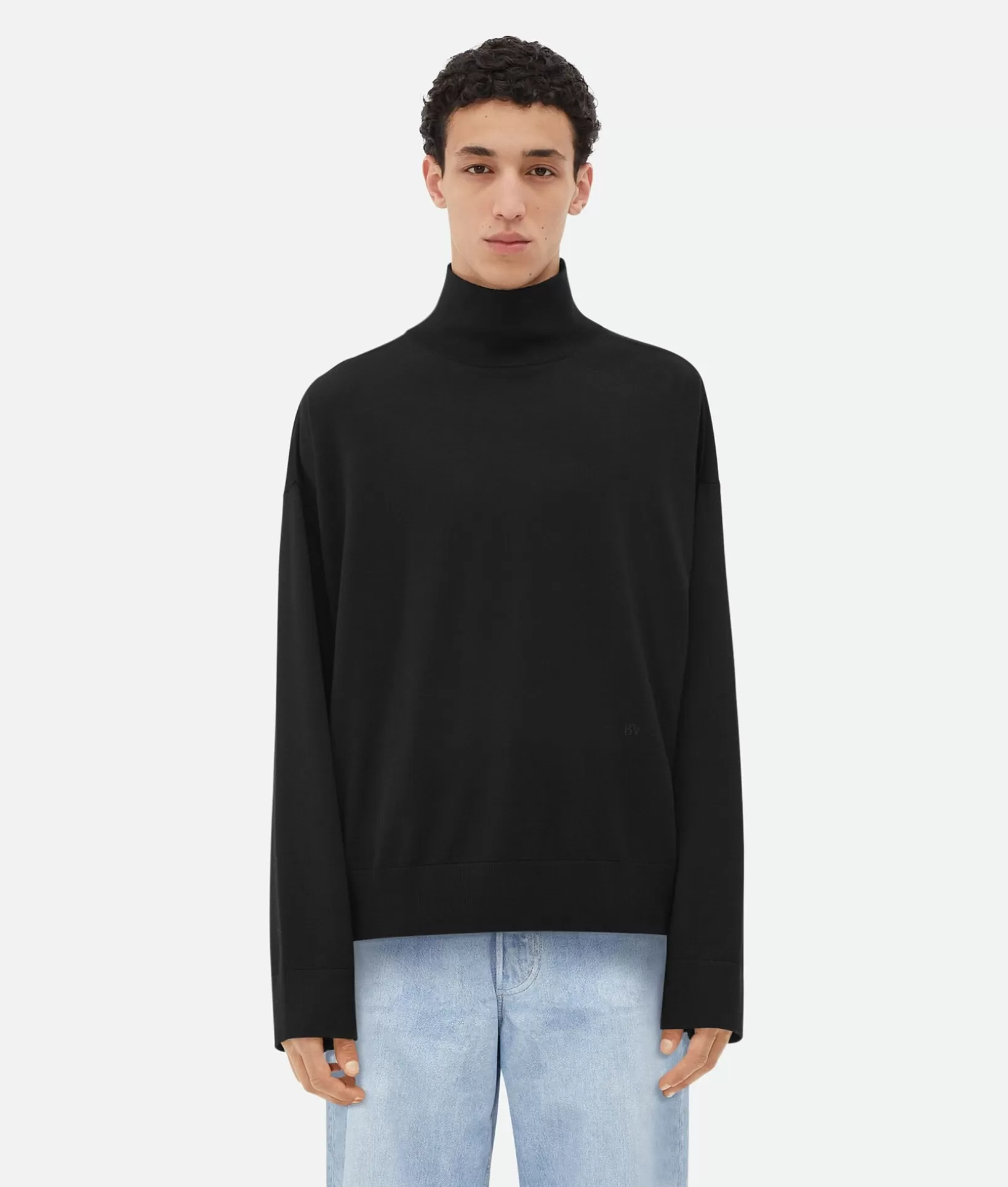 Knitwear>Bottega Veneta Light Wool Turtleneck Black