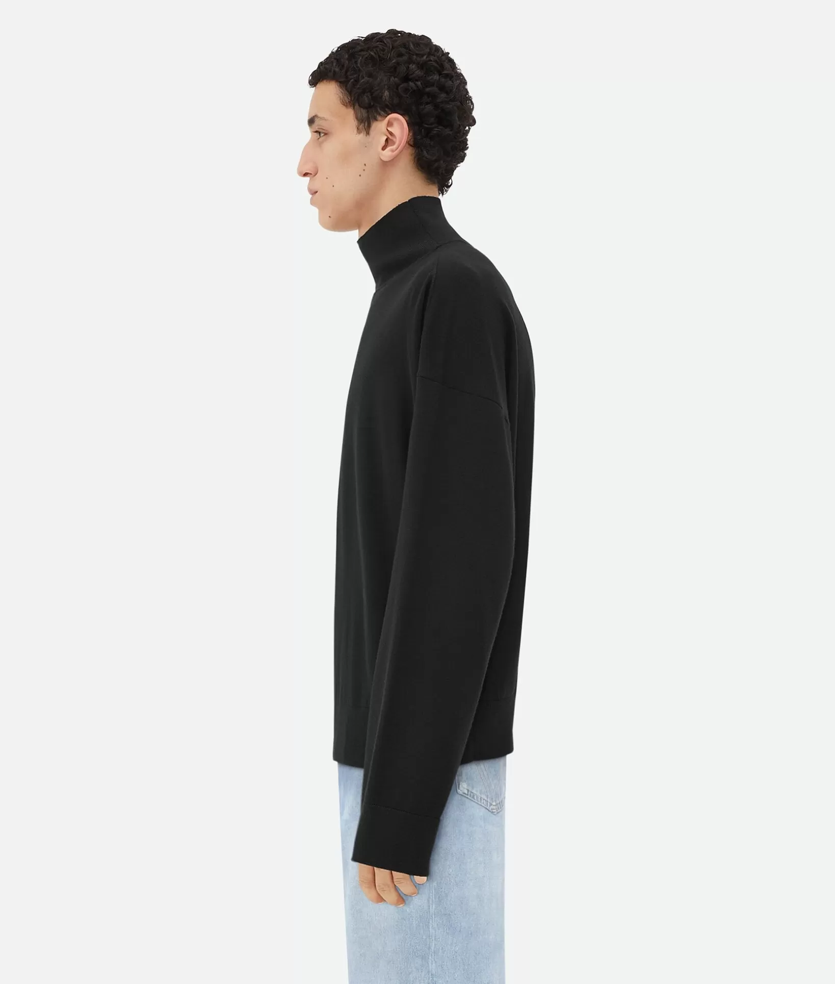 Knitwear>Bottega Veneta Light Wool Turtleneck Black