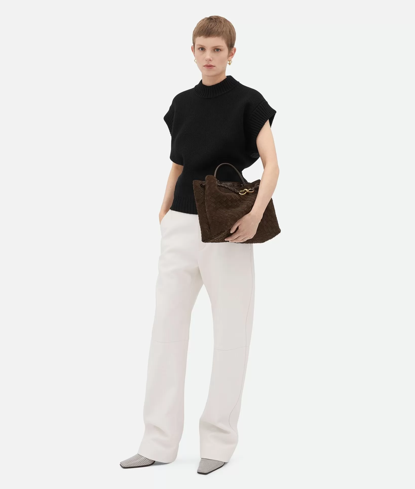 Handle | Crossbody>Bottega Veneta Medium Andiamo Fondant