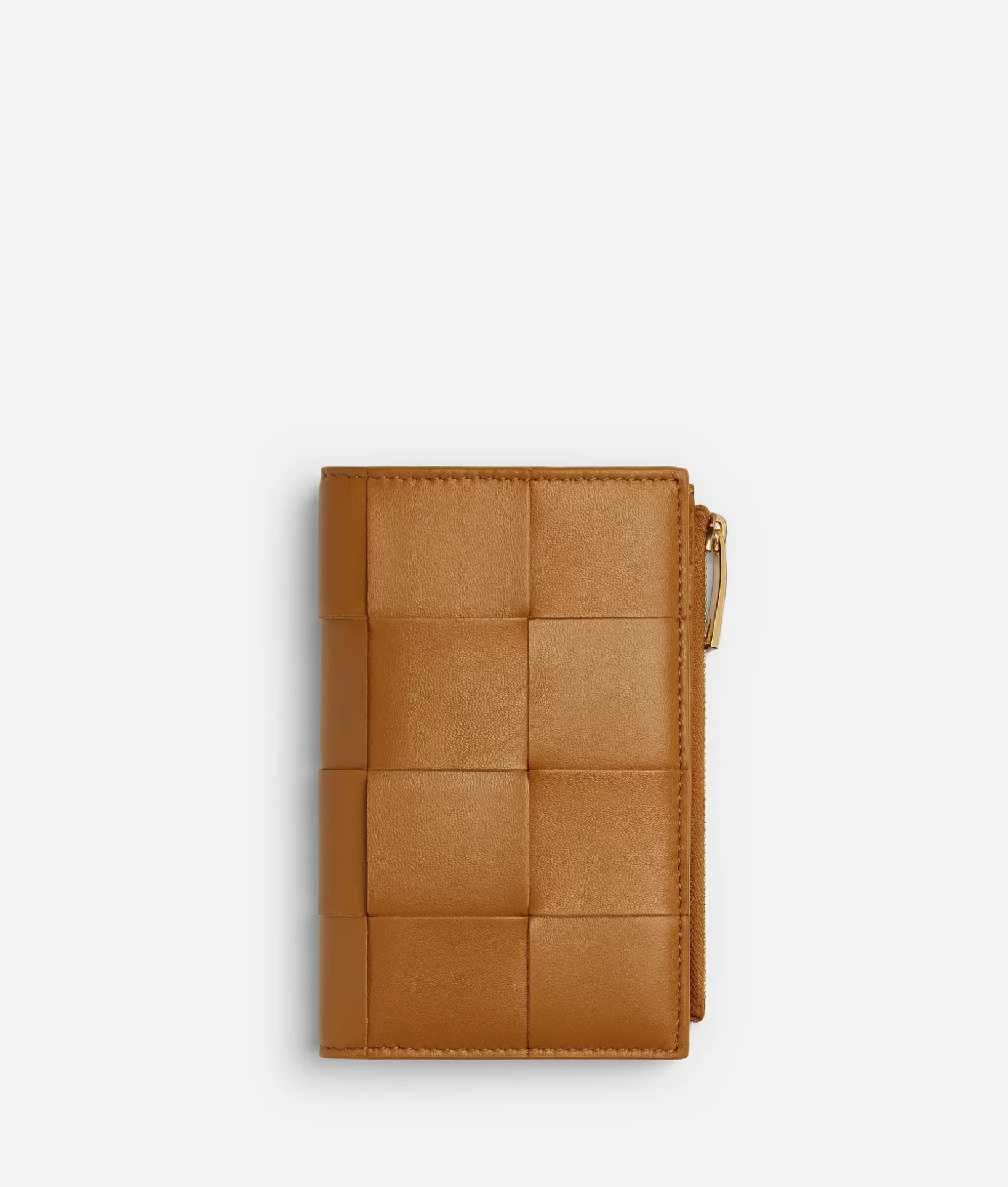 Long Wallets>Bottega Veneta Medium Bi-Fold Zip Wallet Camel