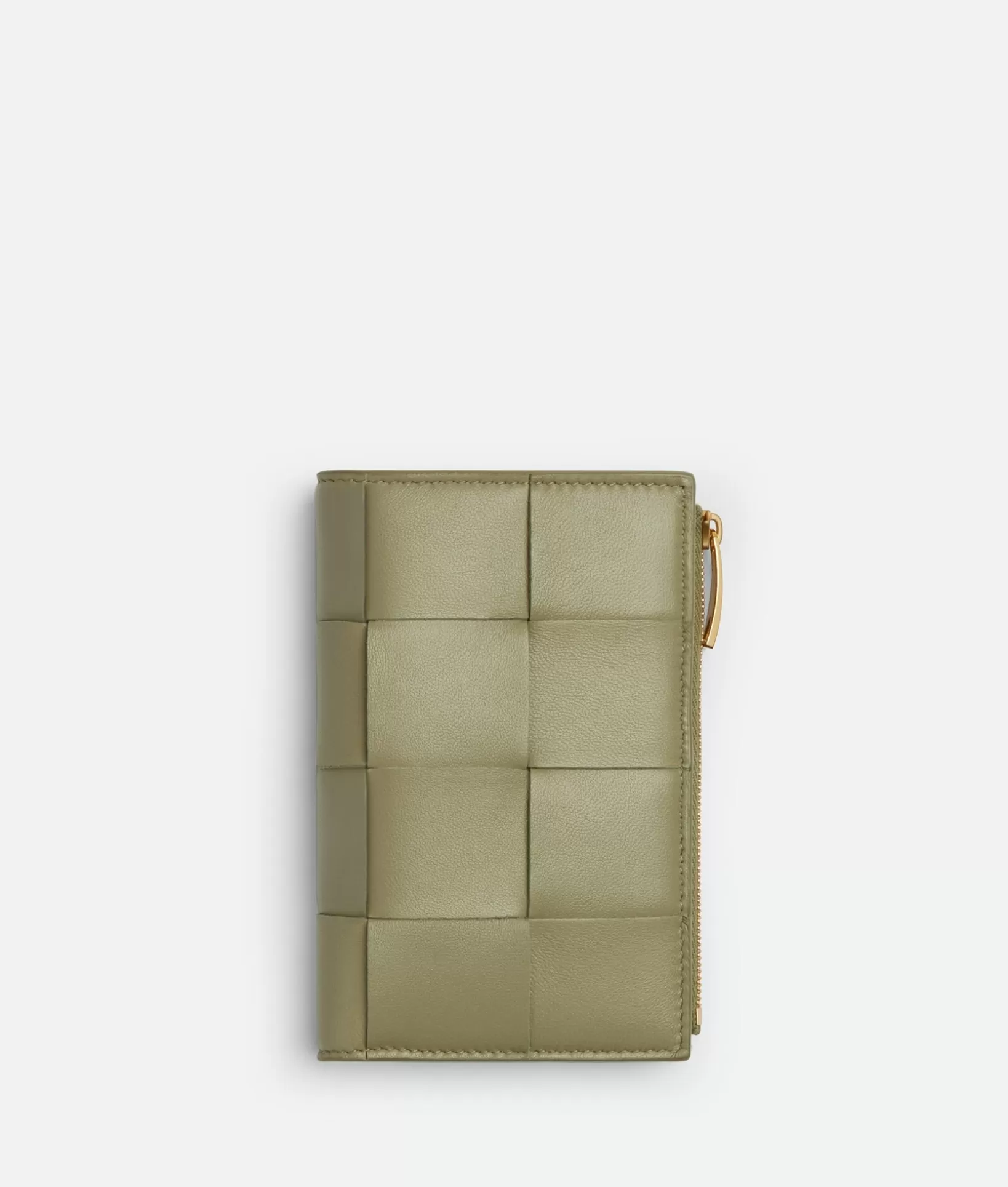 Long Wallets>Bottega Veneta Medium Cassette Bi-Fold Zip Wallet Travertine