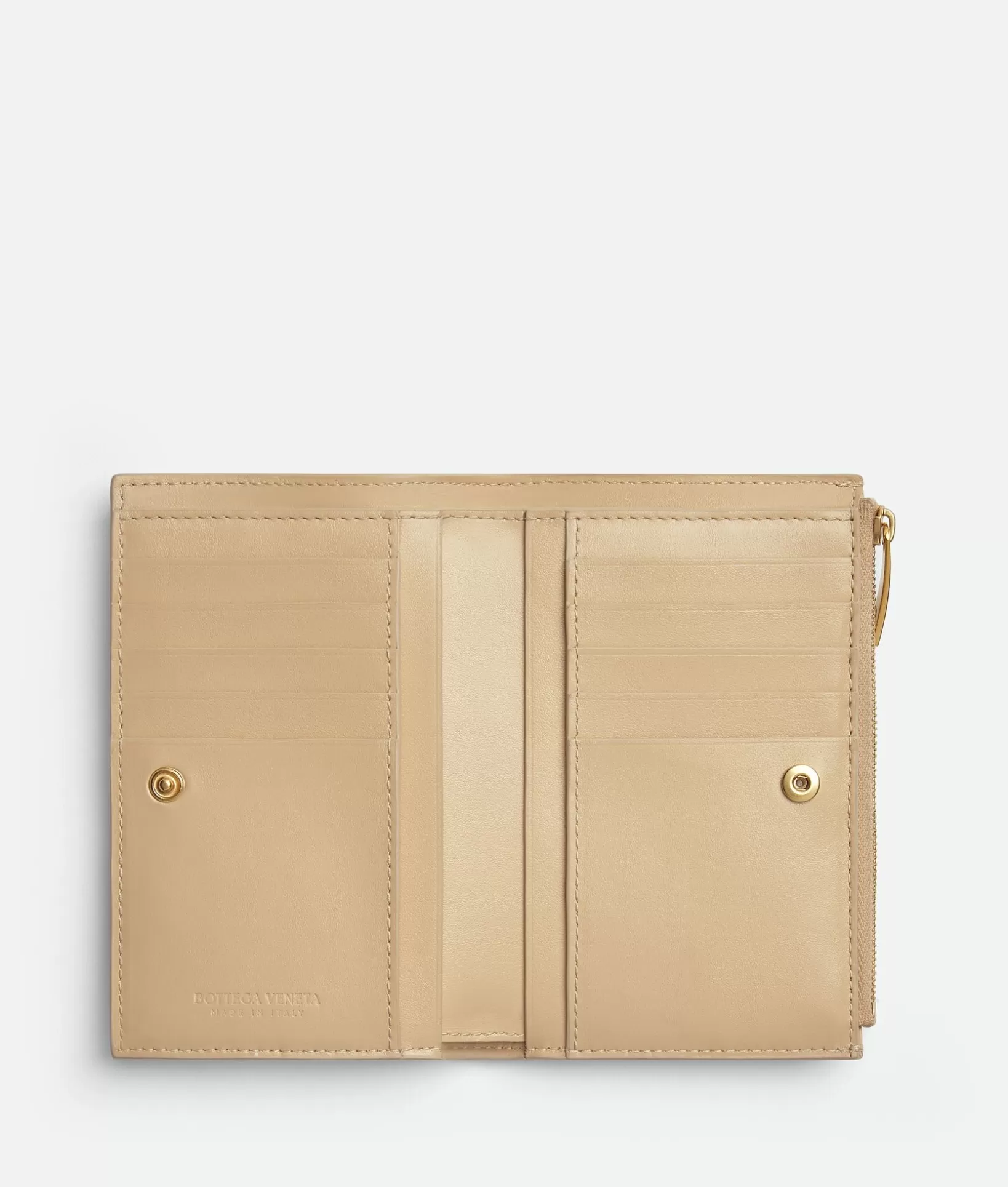 Long Wallets>Bottega Veneta Medium Cassette Bi-Fold Zip Wallet Porridge