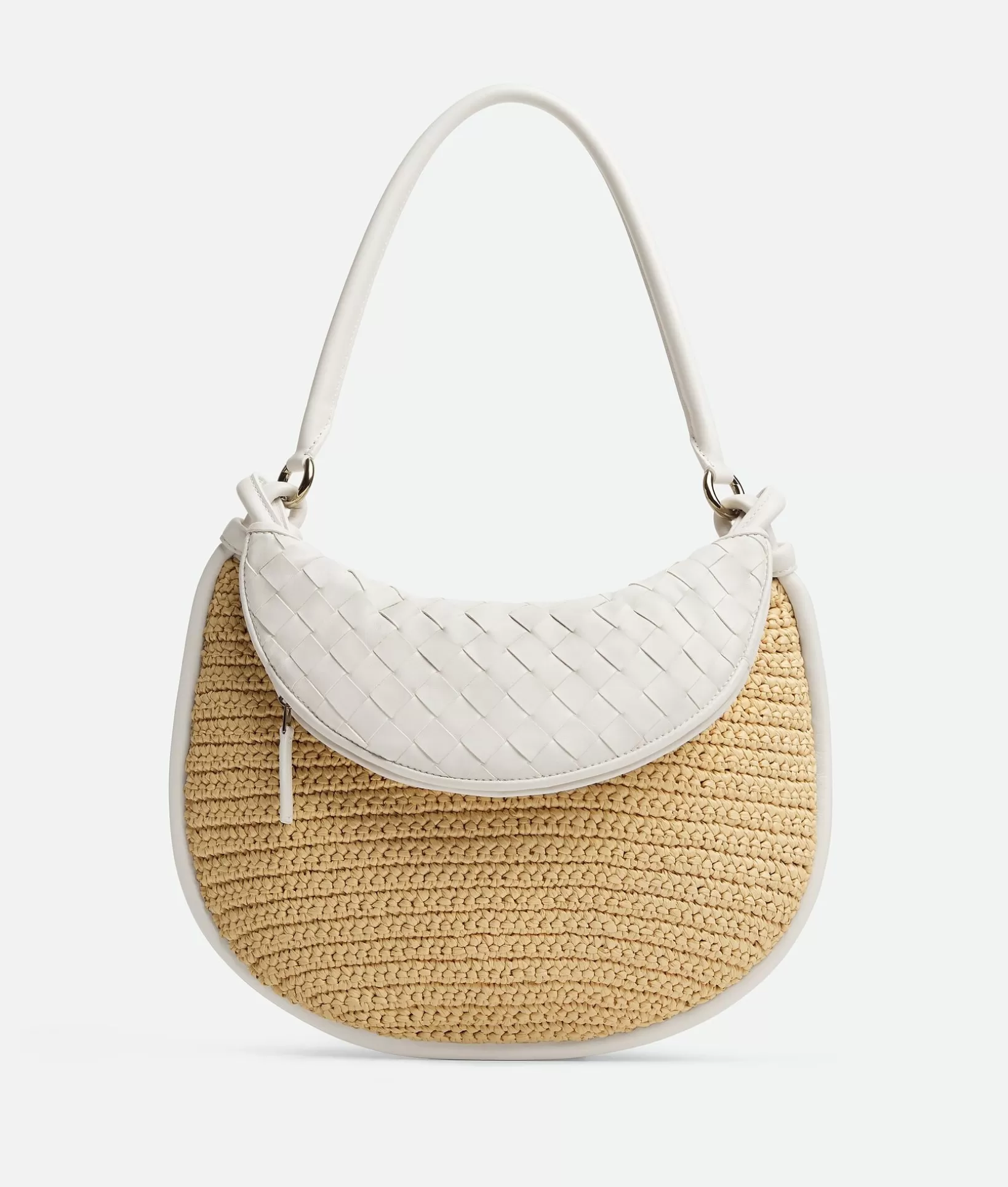 Shoulder>Bottega Veneta Medium Gemelli Natural/chalk