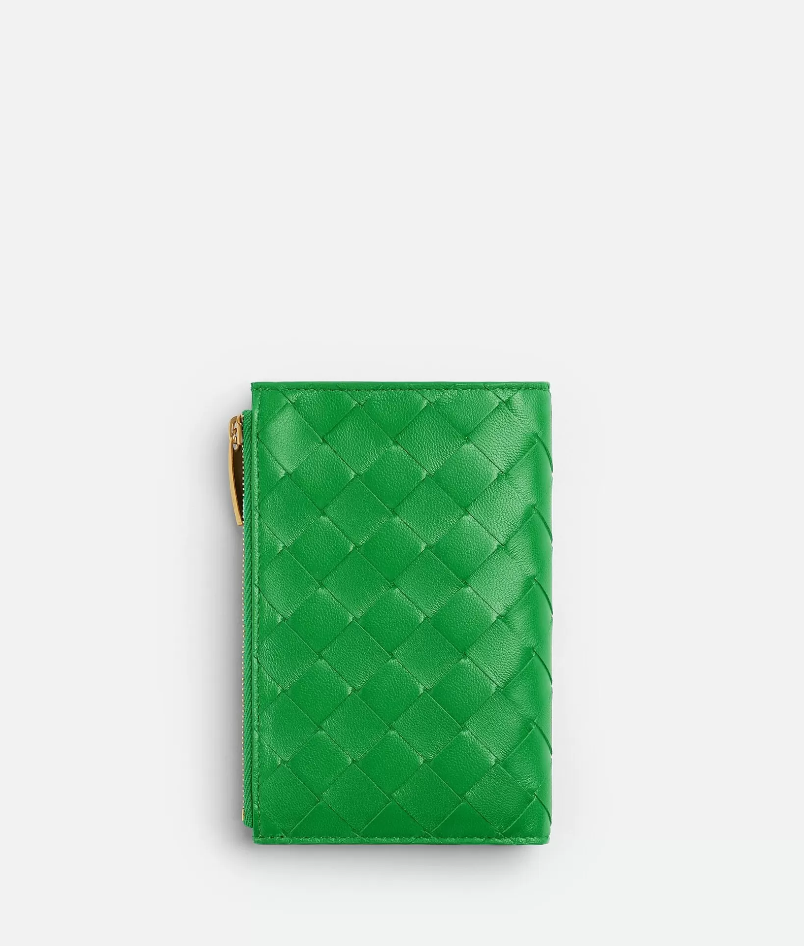 Long Wallets>Bottega Veneta Medium Intrecciato Bi-Fold Zip Wallet Parakeet