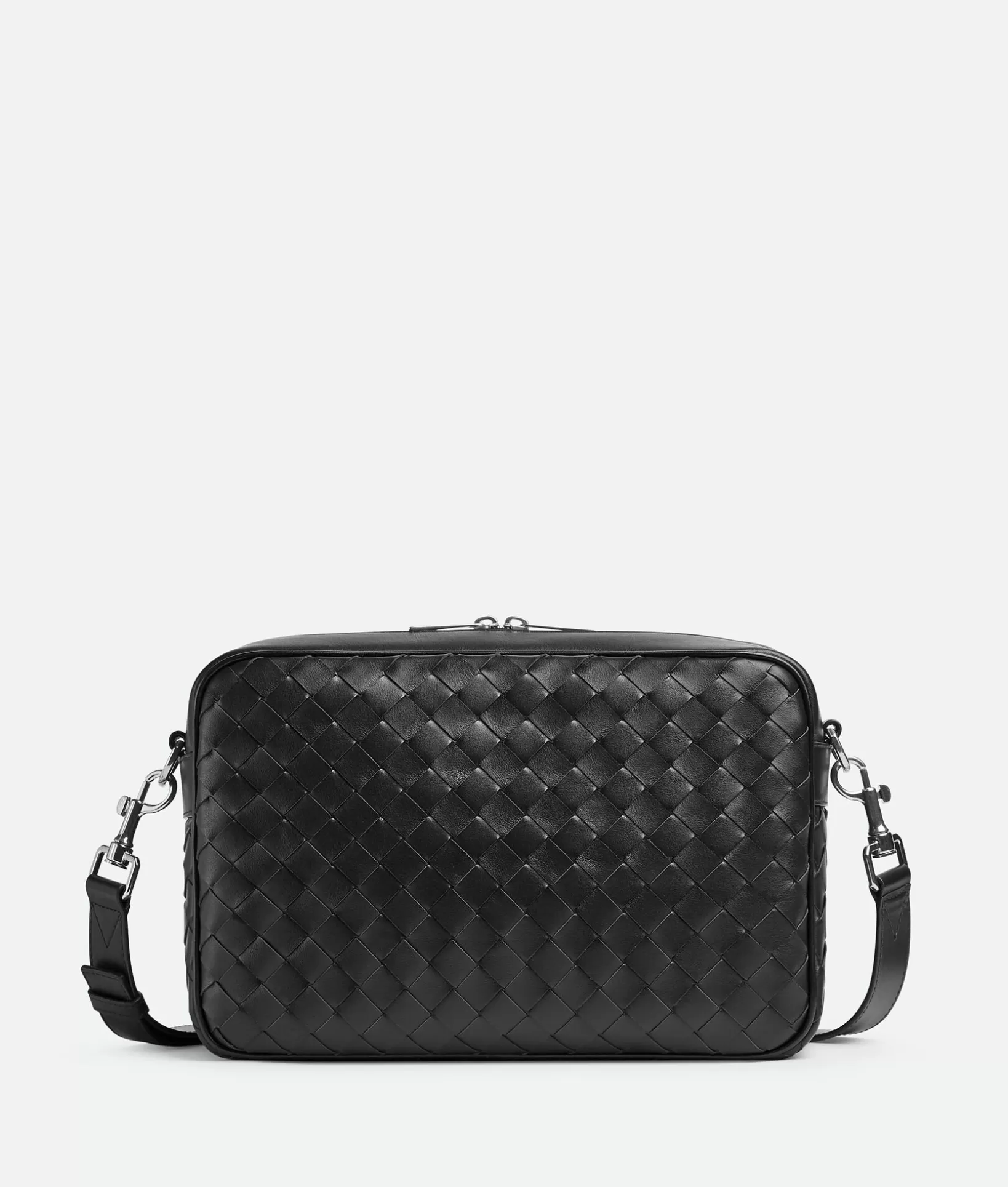 Crossbody>Bottega Veneta Medium Intrecciato Camera Bag Black