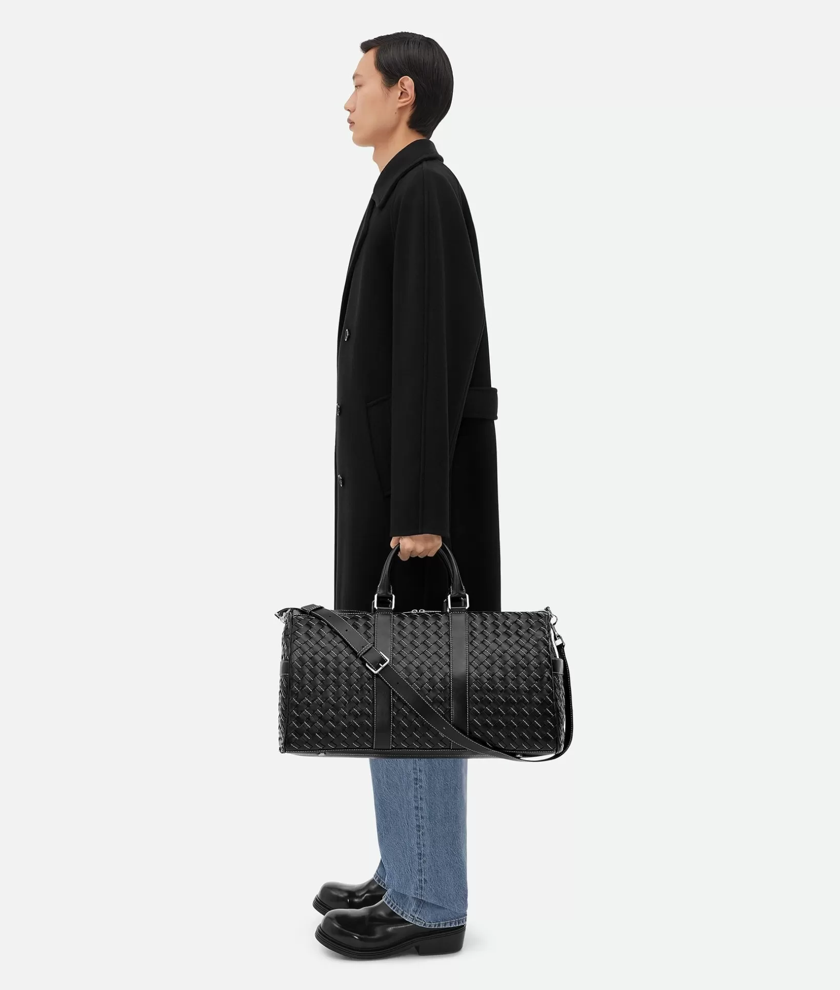 Travel Bags | Travel Bags>Bottega Veneta Medium Intrecciato Duffle Black / Natural