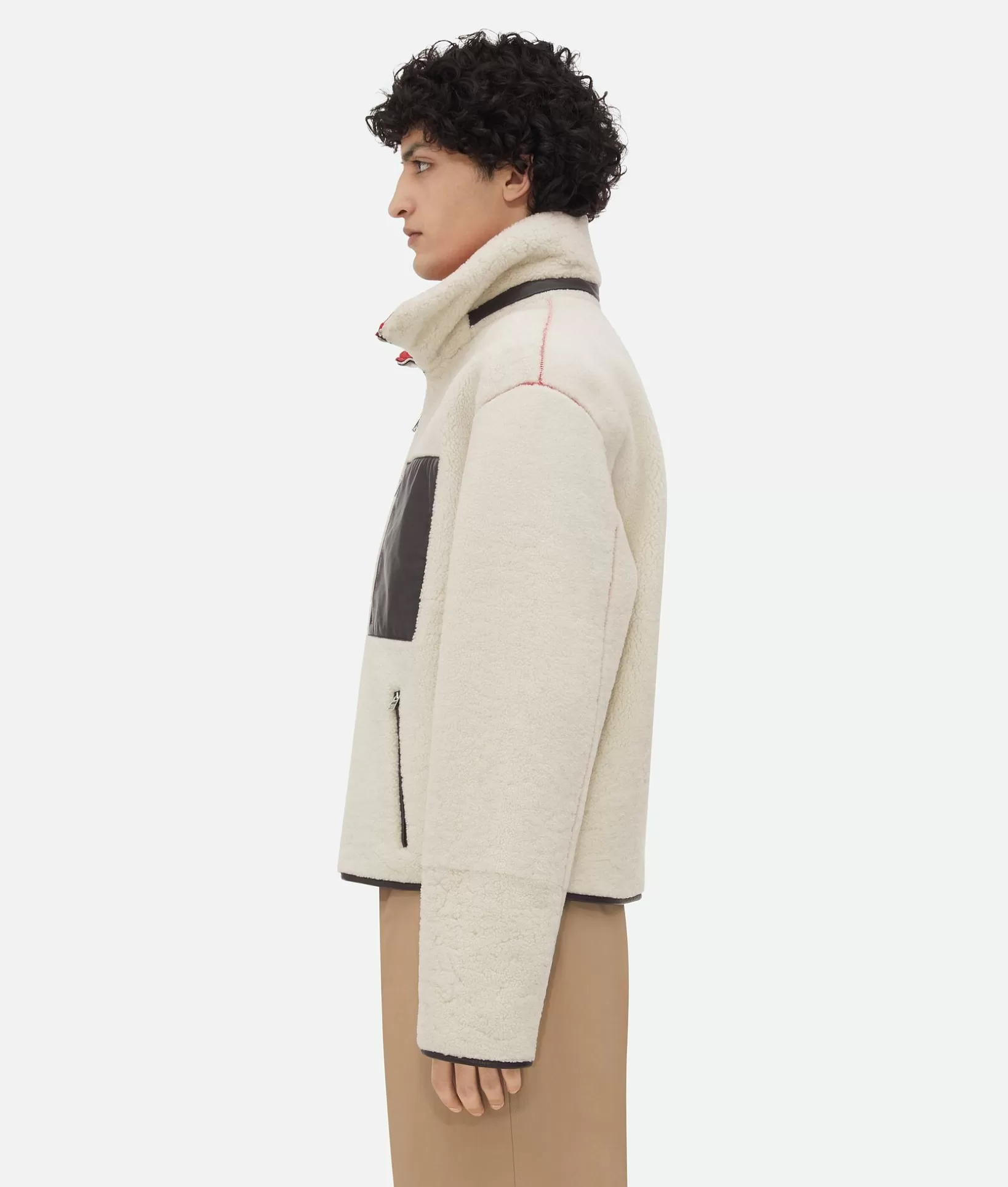 Jackets>Bottega Veneta Merino Shearling Jacket Popcorn