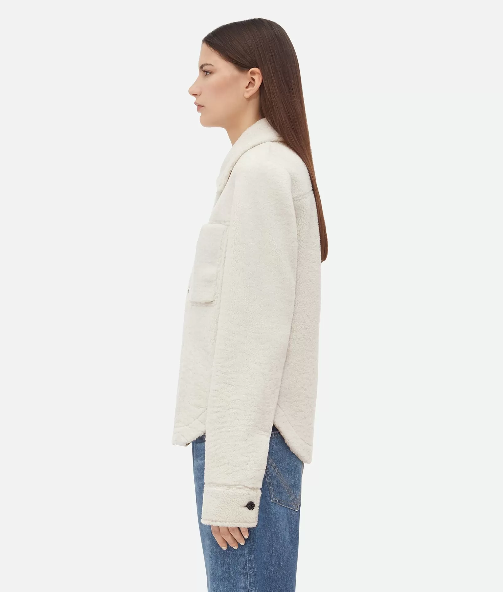 Jackets>Bottega Veneta Merino Shearling Jacket Popcorn