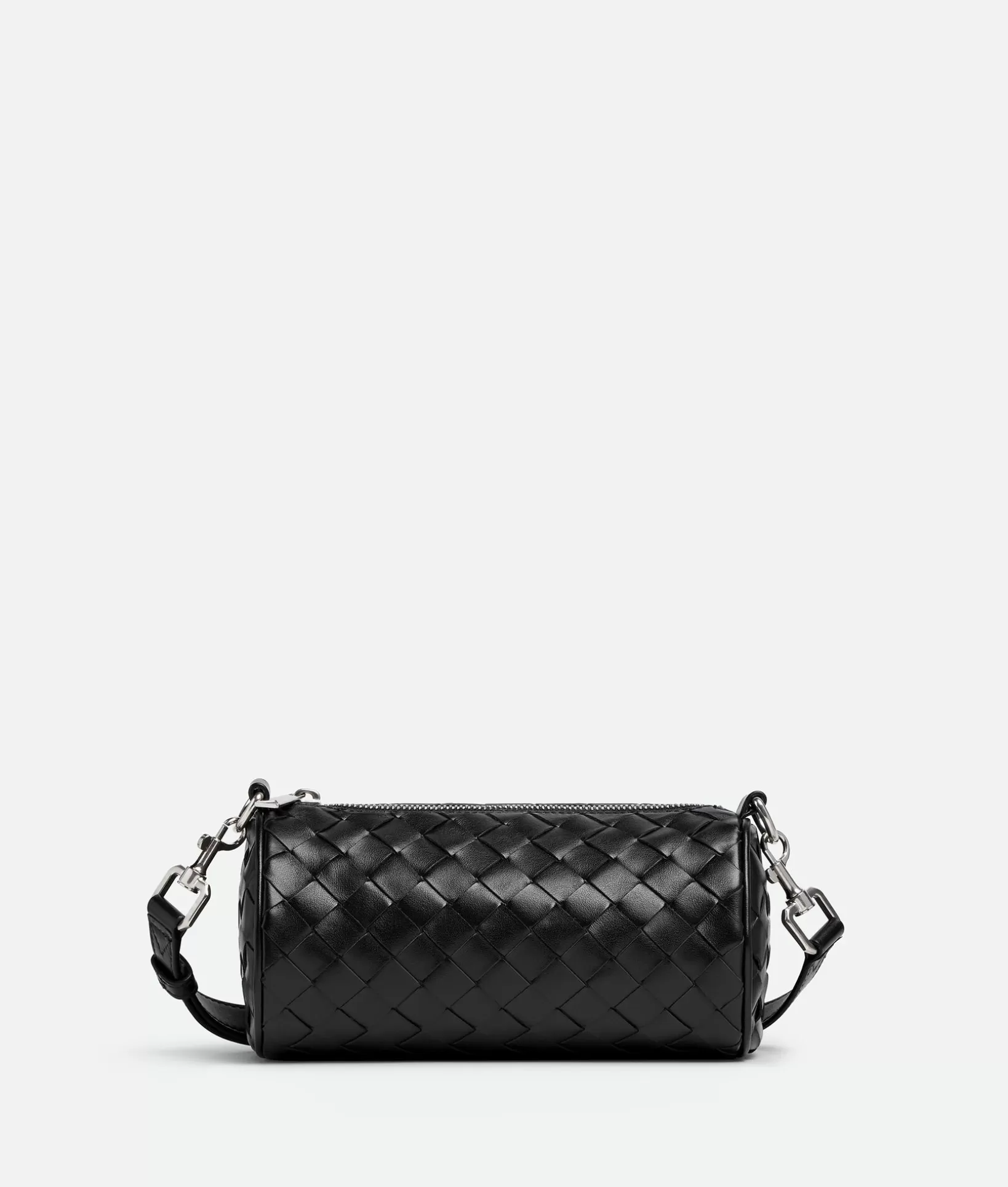 Crossbody>Bottega Veneta Mini Intrecciato Barrel Black