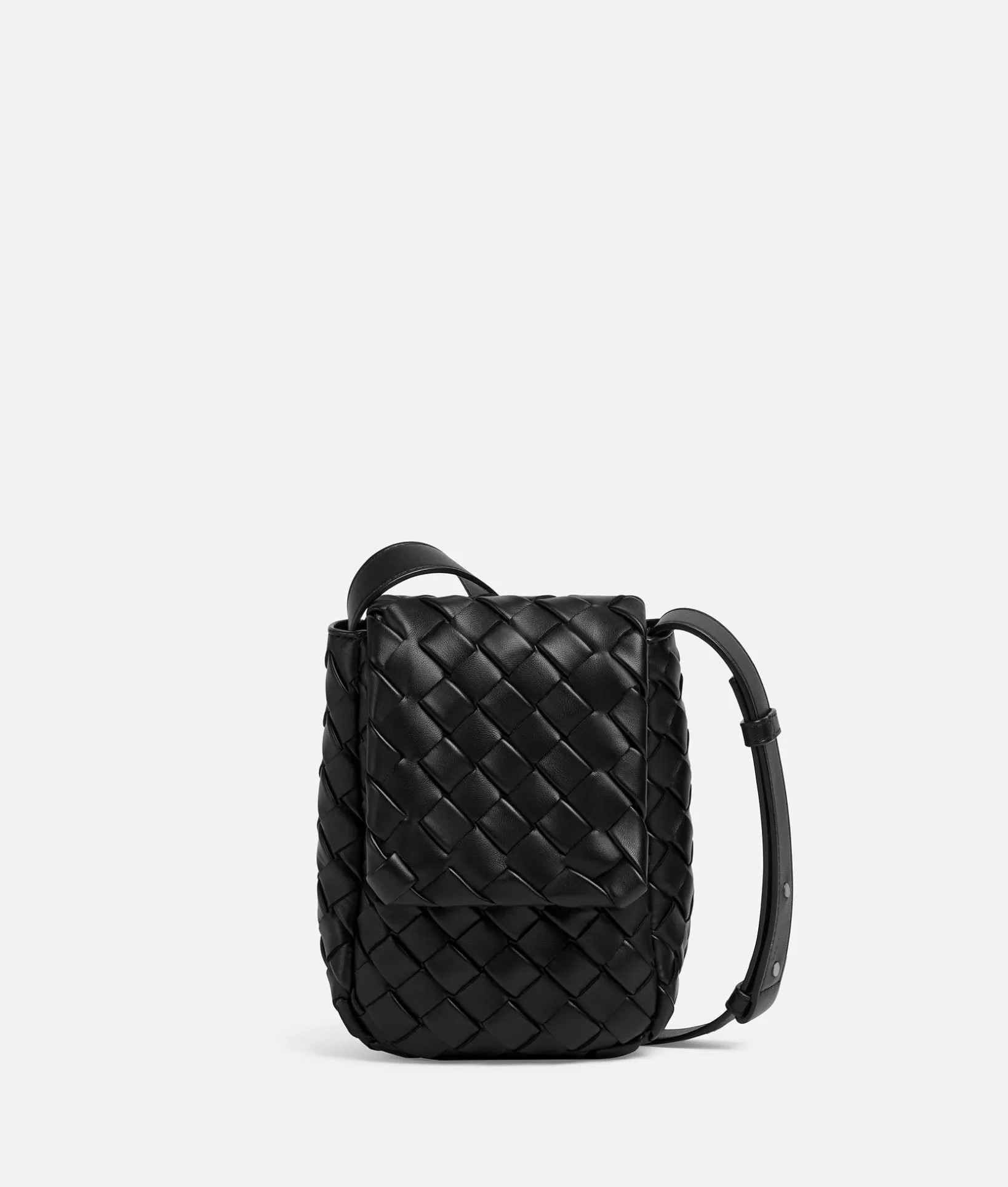 Crossbody>Bottega Veneta Mini Vertical Cobble Black