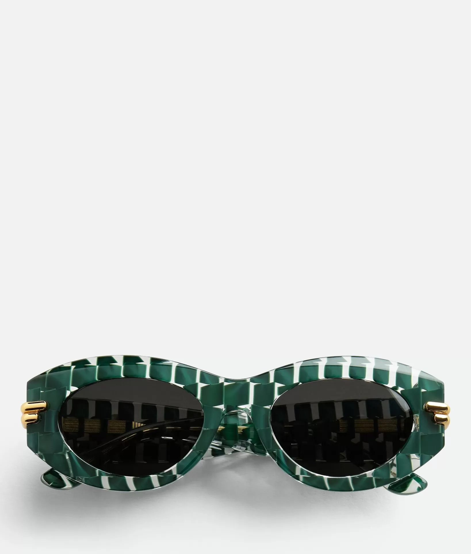 Sunglasses | Sunglasses>Bottega Veneta Mitre Oval Sunglasses Green