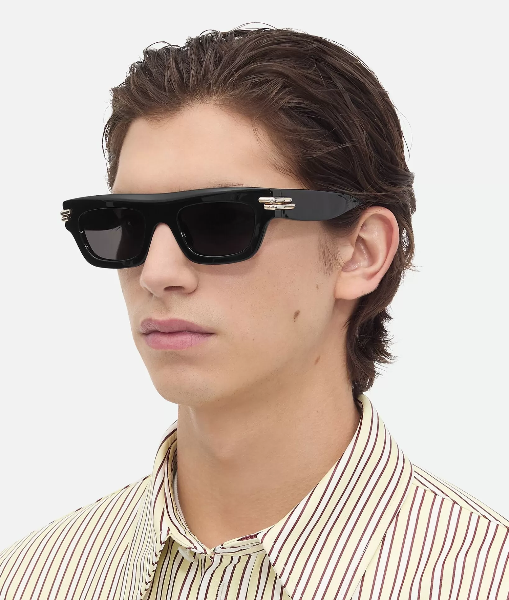 Sunglasses | Sunglasses>Bottega Veneta Mitre Square Sunglasses Black/grey