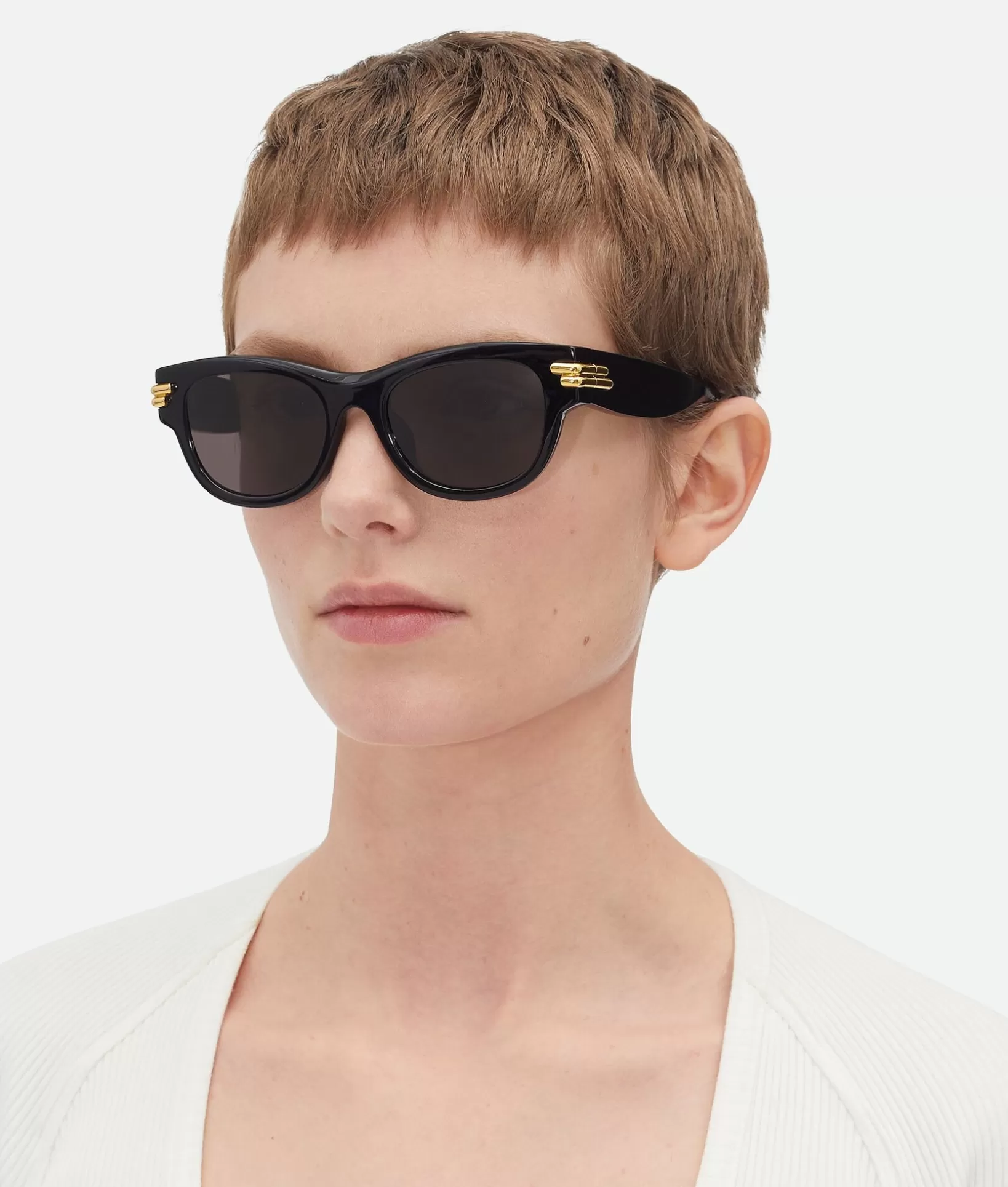 Sunglasses | Sunglasses>Bottega Veneta Mitre Square Sunglasses Black/grey