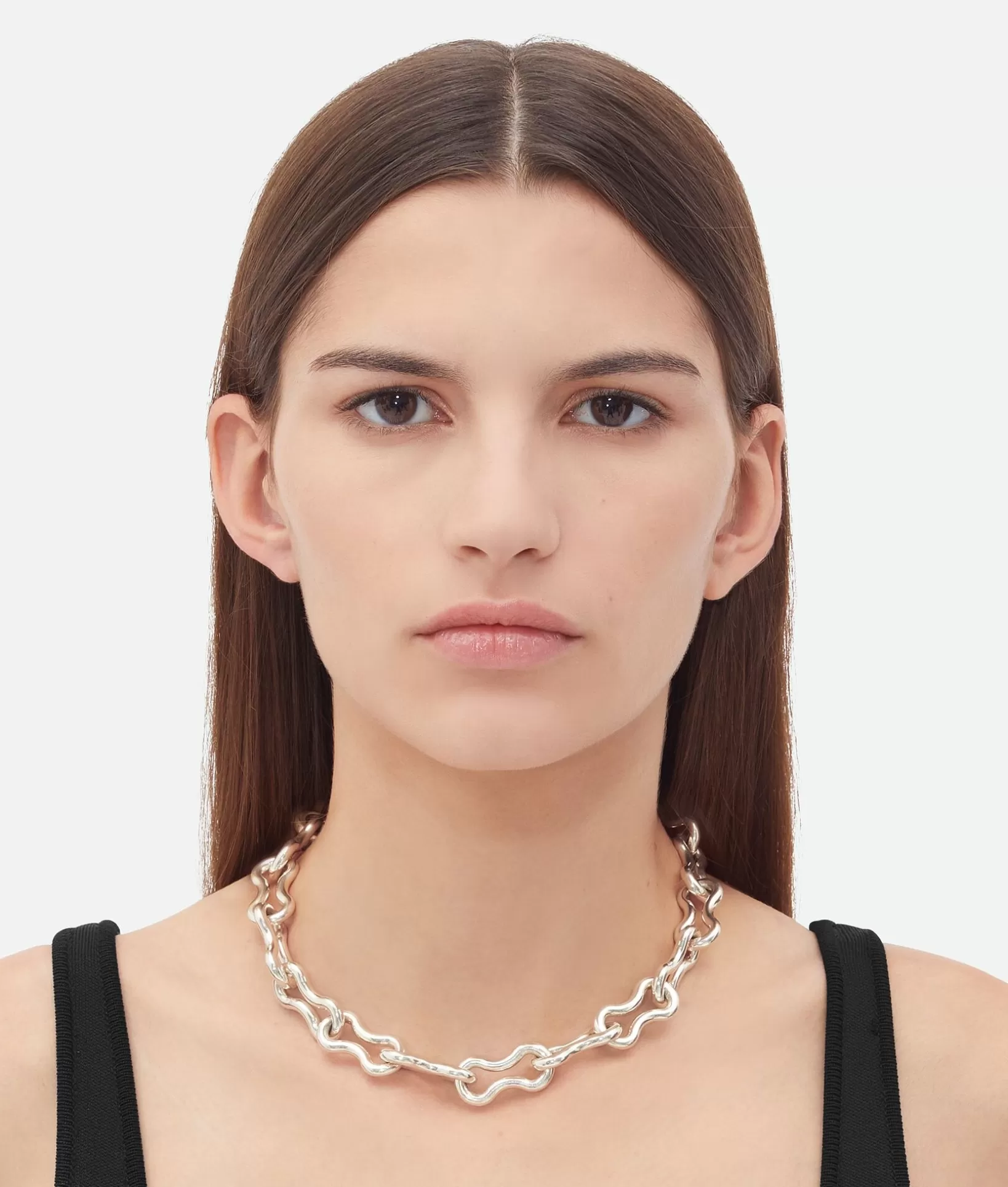 Necklaces>Bottega Veneta Nest Chain Necklace Silver