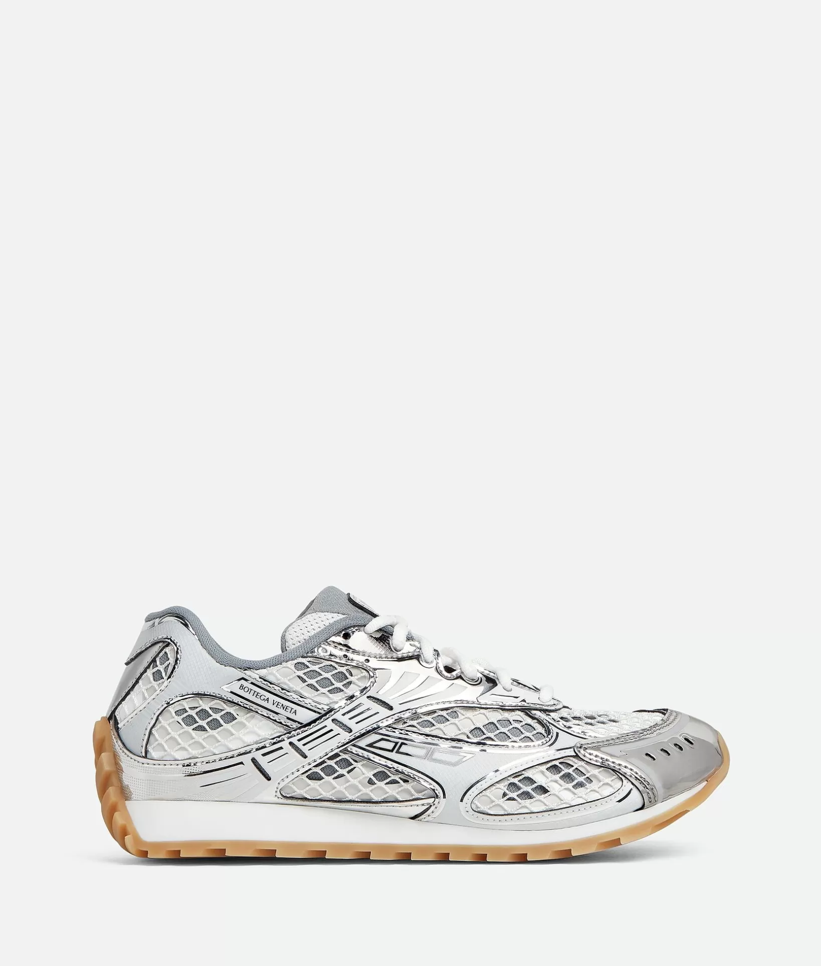 Sneakers>Bottega Veneta Orbit Sneaker Silver / White / Optic white rubber