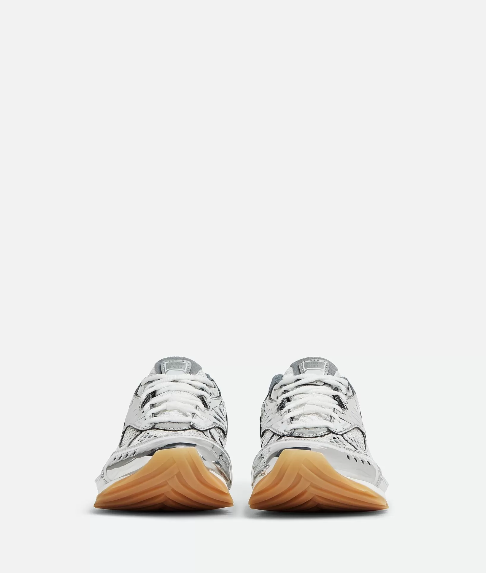 Sneakers>Bottega Veneta Orbit Sneaker Silver / White / Optic white rubber