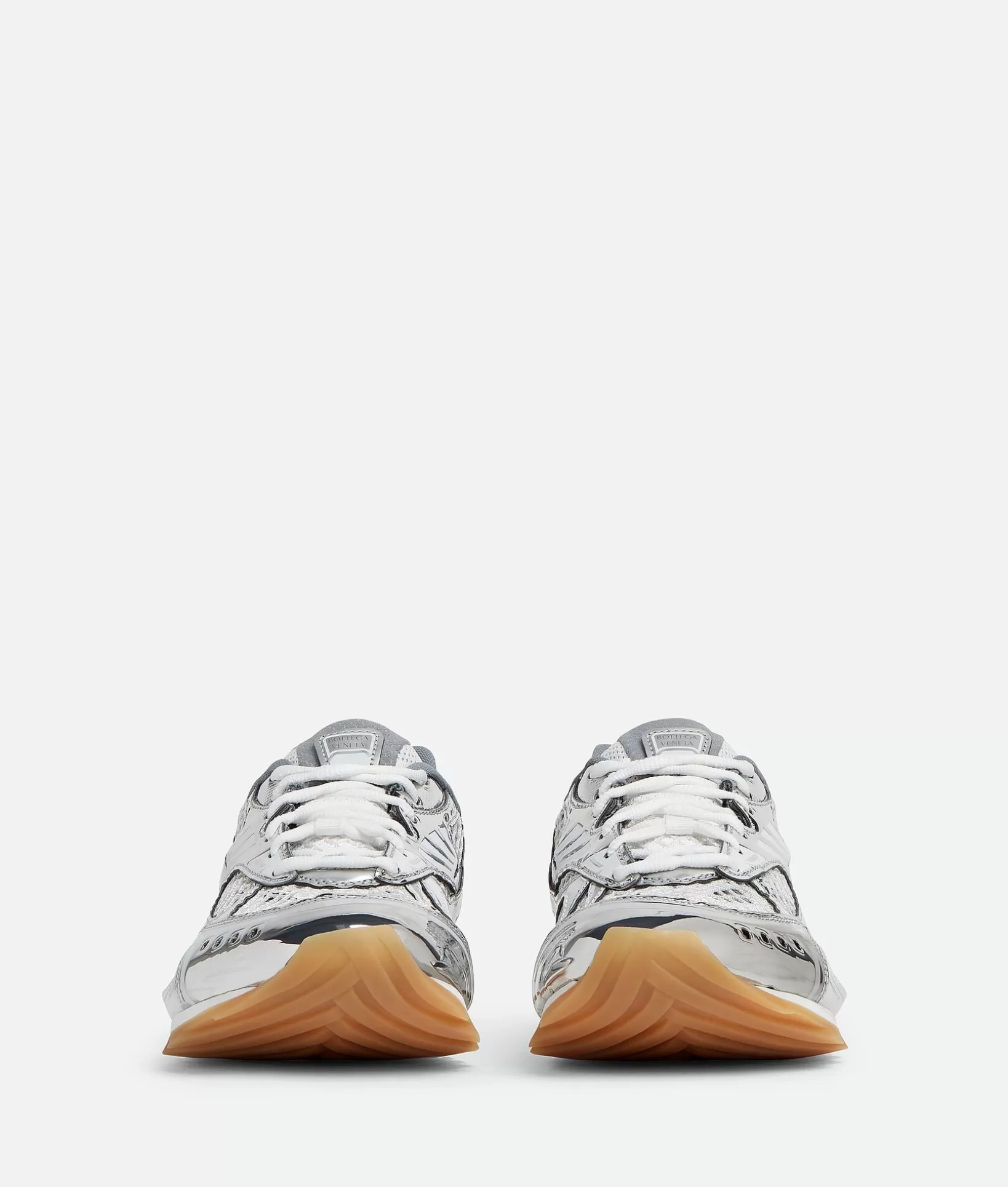 Sneakers>Bottega Veneta Orbit Sneaker Silver / White / Optic white rubber