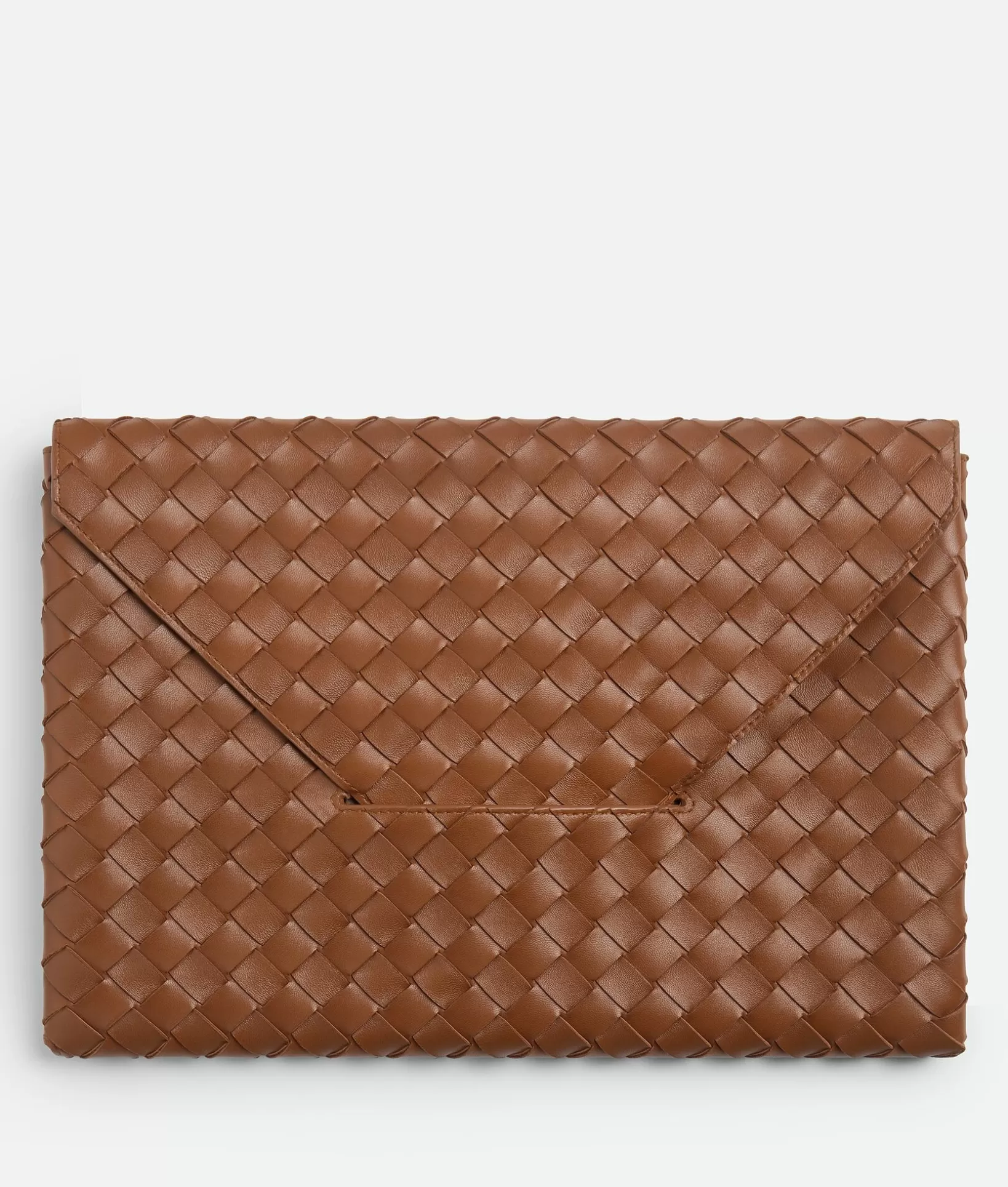 Pouches>Bottega Veneta Origami Large Envelope Pouch Cognac