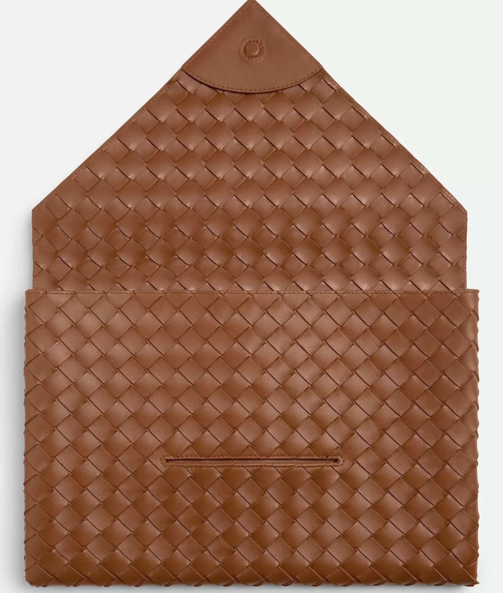 Pouches>Bottega Veneta Origami Large Envelope Pouch Cognac