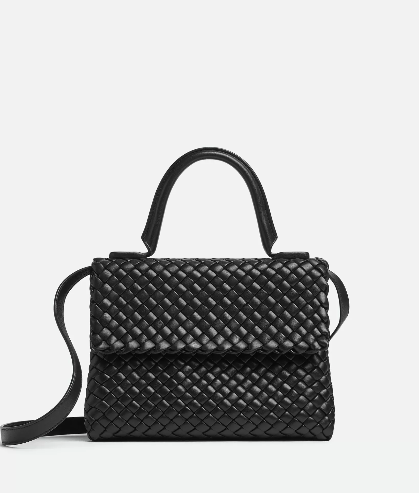 Handle>Bottega Veneta Patti Top Handle Bag Black