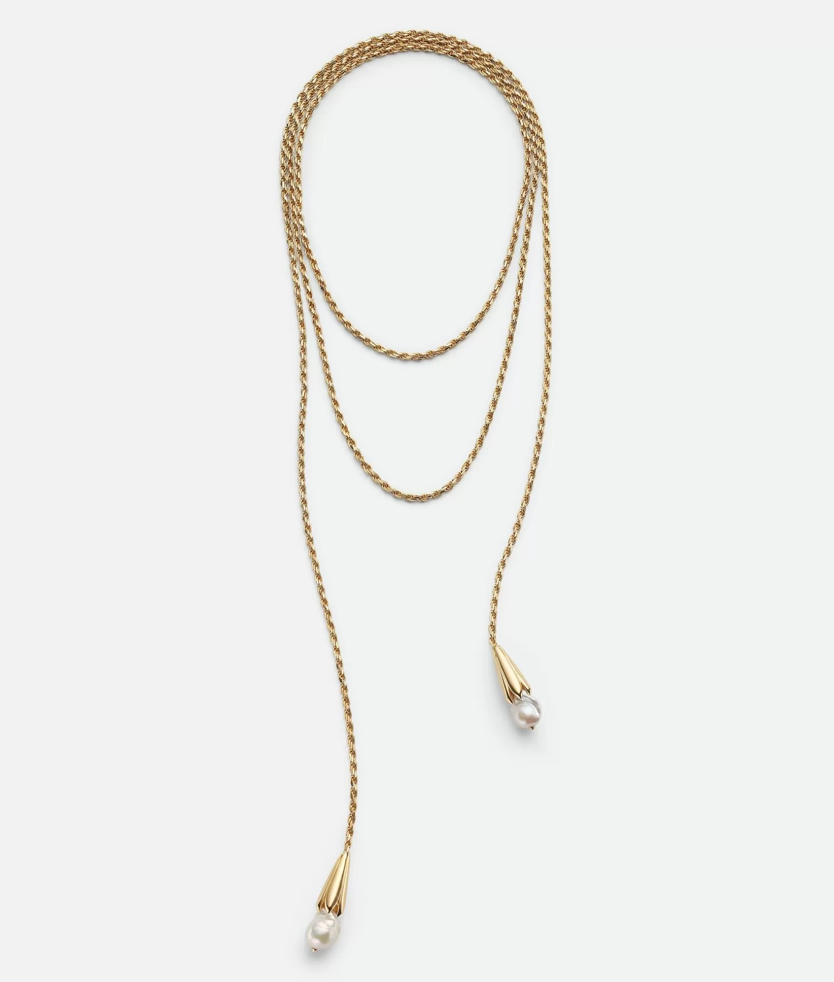 Necklaces>Bottega Veneta Pearl Scarf Necklace White