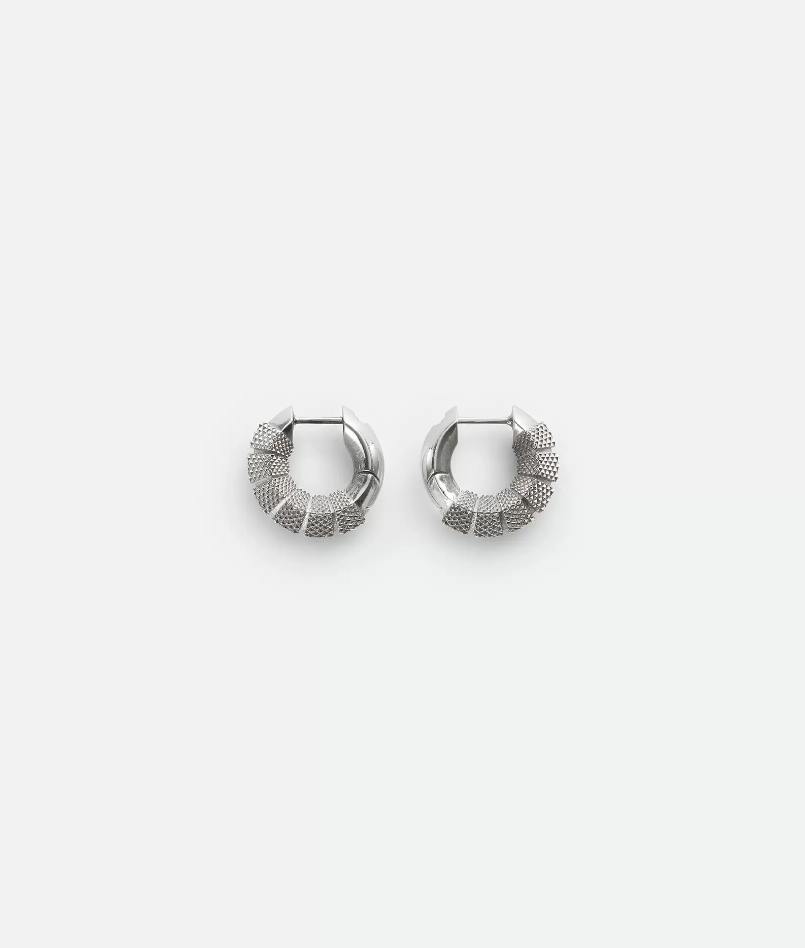 Earrings>Bottega Veneta Pen Hoop Earrings Silver