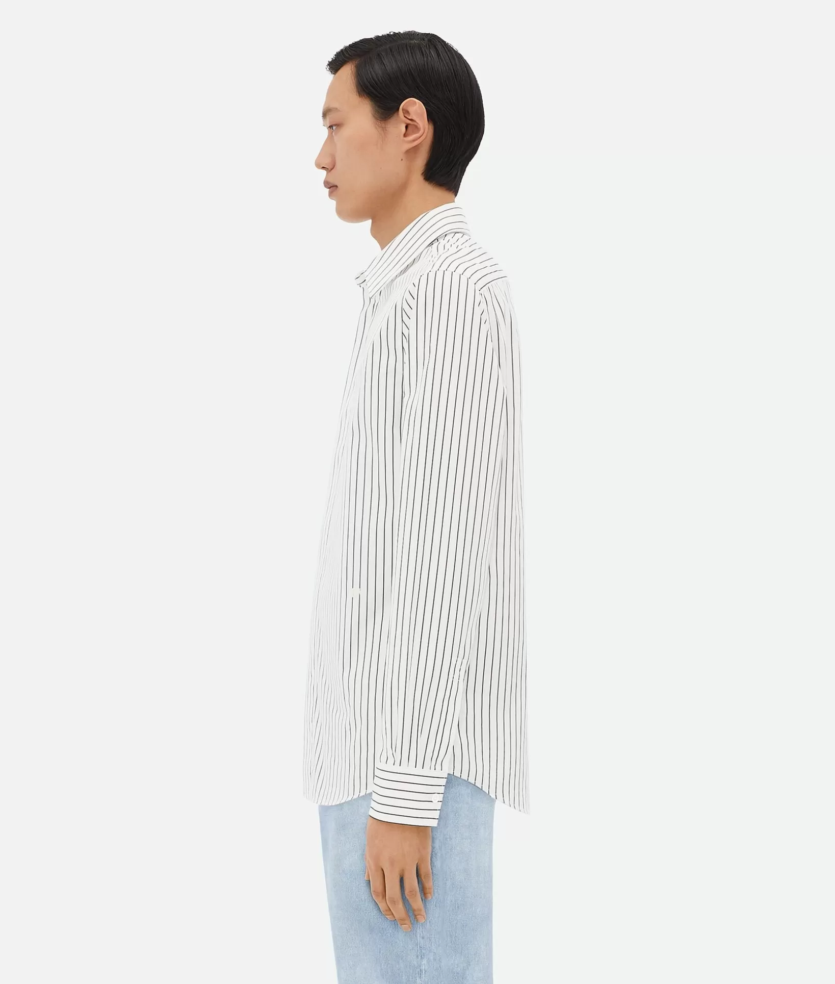 Shirts>Bottega Veneta Pinstripe Poplin Shirt White / Black